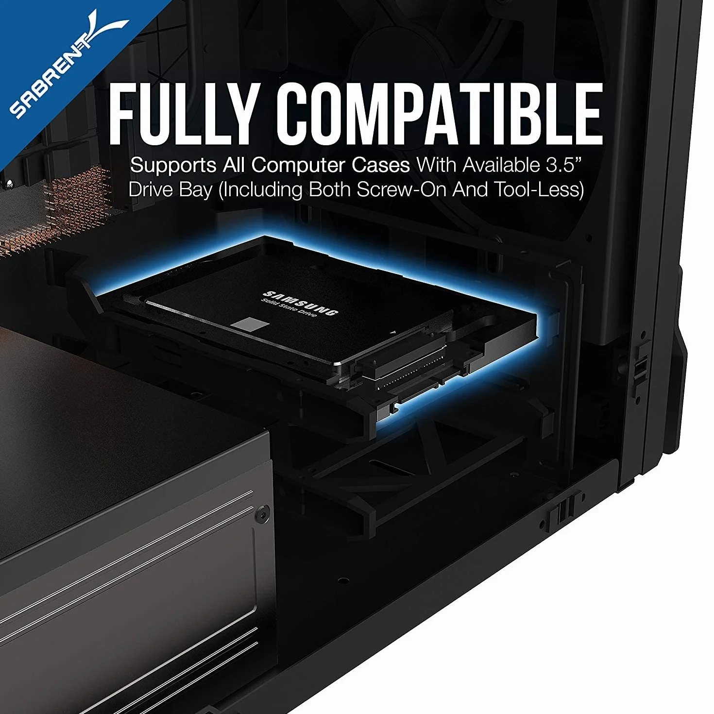 SABRENT Wewnętrzny adapter dysku twardego 6.3 cm do 8.9 cm, rama montażowa konwertera, 7 | 9,5 | 12,5 | 15 mm SSD i adapter SATA, wspornik montażowy SSD kompatybilny z komputerami stacjonarnymi i