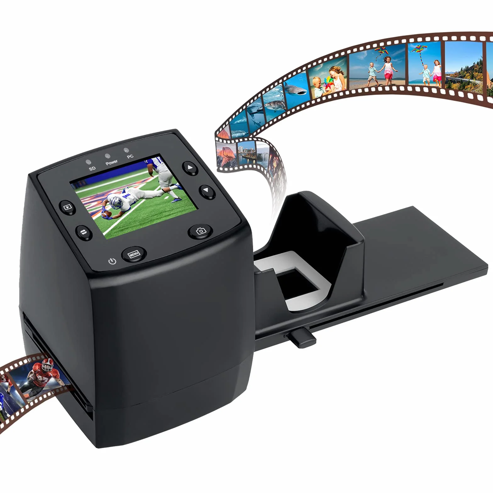 DIGITNOW! Diascanner Konwertuje negatywy 35mm / 135 i slajdy do formatu JPEG, skaner filmowy z wysoką rozdzielczością 1800 DPI, komputer nie jest potrzebny