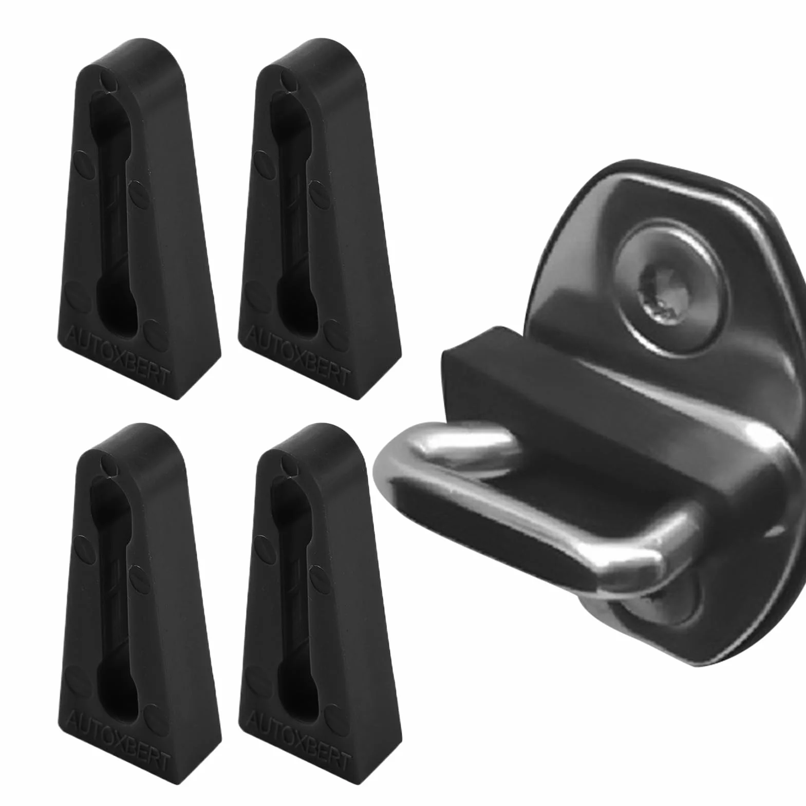 Automotive Door Lock Silencer - Noise Dampening Pad Set | Elastyczna gumowa osłona z poduszką ochronną, Simple Fit for Sedan Doors, SUV, Van Entry, Garage Use and Passenger Ride Enhancement