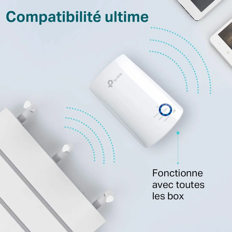 TP-Link TL-WA850RE Répéteur WiFi N300, Amplificateur WiFi, 1 Port Ethernet, 90㎡