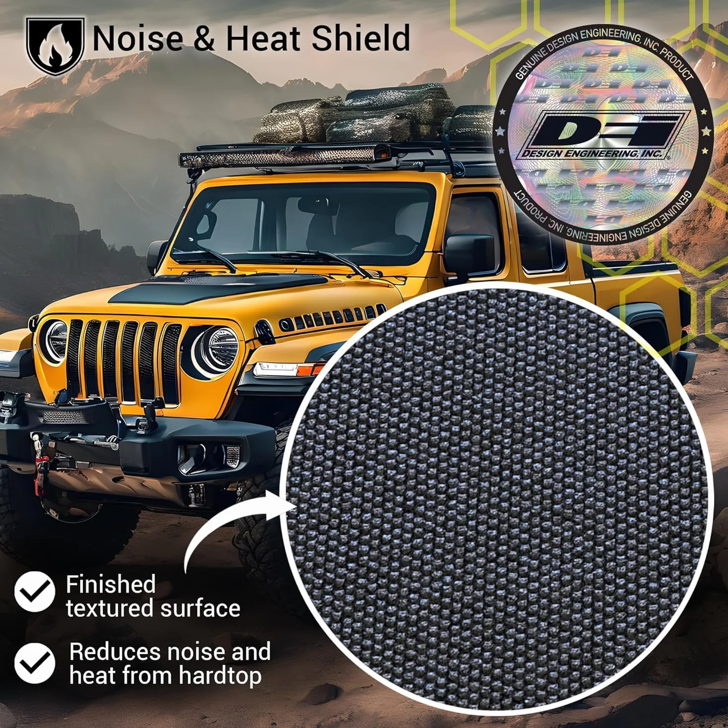 Design Engineering Boom Mat Black Complete Sound Deadening Kit Compatible with 4-Door Jeep Wrangler JL (2018-up)