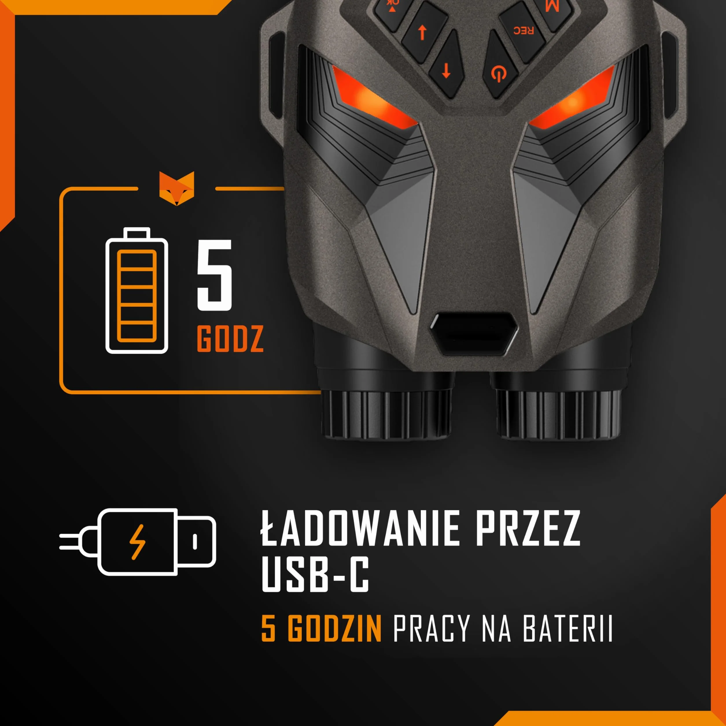 Okulary Noktowizyjne - Nightfox Ember Lornetka Noktowizyjna na Podczerwień, Łatwa w Użyciu, Dużym Ekranem, Powiększenie 4x, Zasięg 250m, Wideo 4K, Gogle Lornetki na Biwakowania