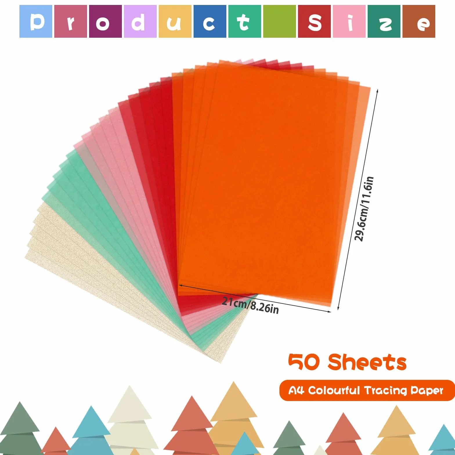 Dadabig 50 Feuilles Papier Calque A4, Papier Vitrail Couleur 100 g/m² pour Artisanat DIY