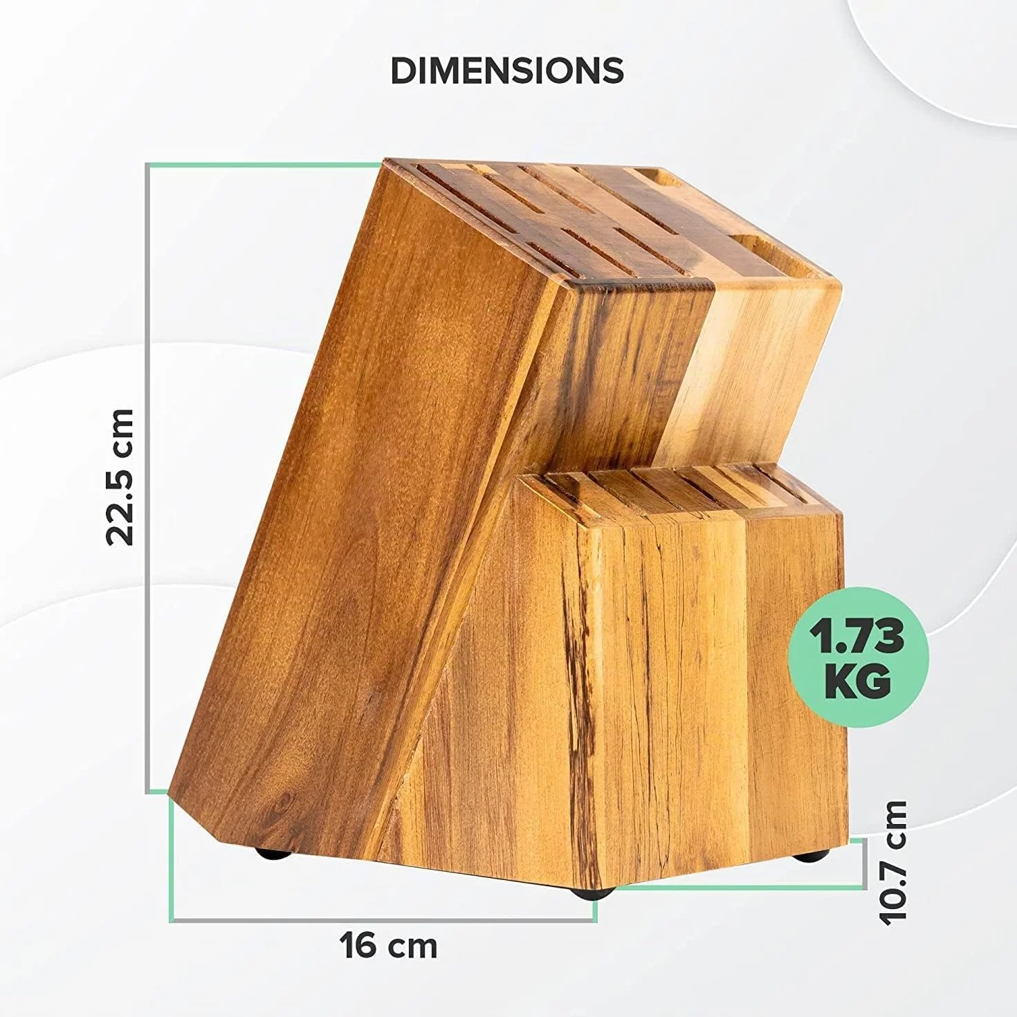 Coninx Bloc Couteaux de Cuisine en bois d'Acacia pour 15 Couteaux