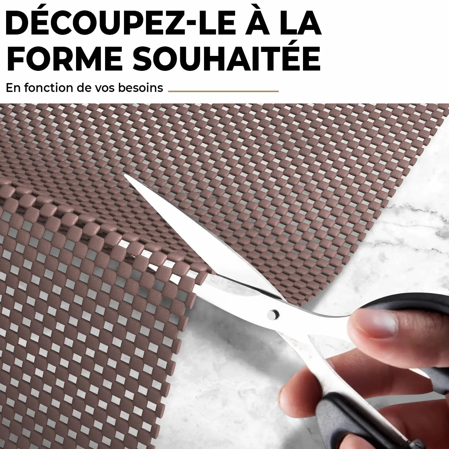 DIY Doctor Rouleaux antidérapants 190x30cm Tapis en Caoutchouc Chocolat