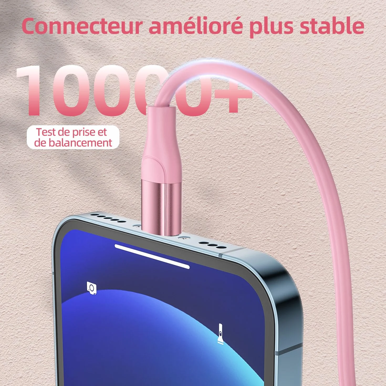 Câble Chargeur iPhone 2M Lot de 3 Charge Rapide Compatible iPhone 14 13 12 11 Pro Max XR XS X 8 7 6 Plus SE