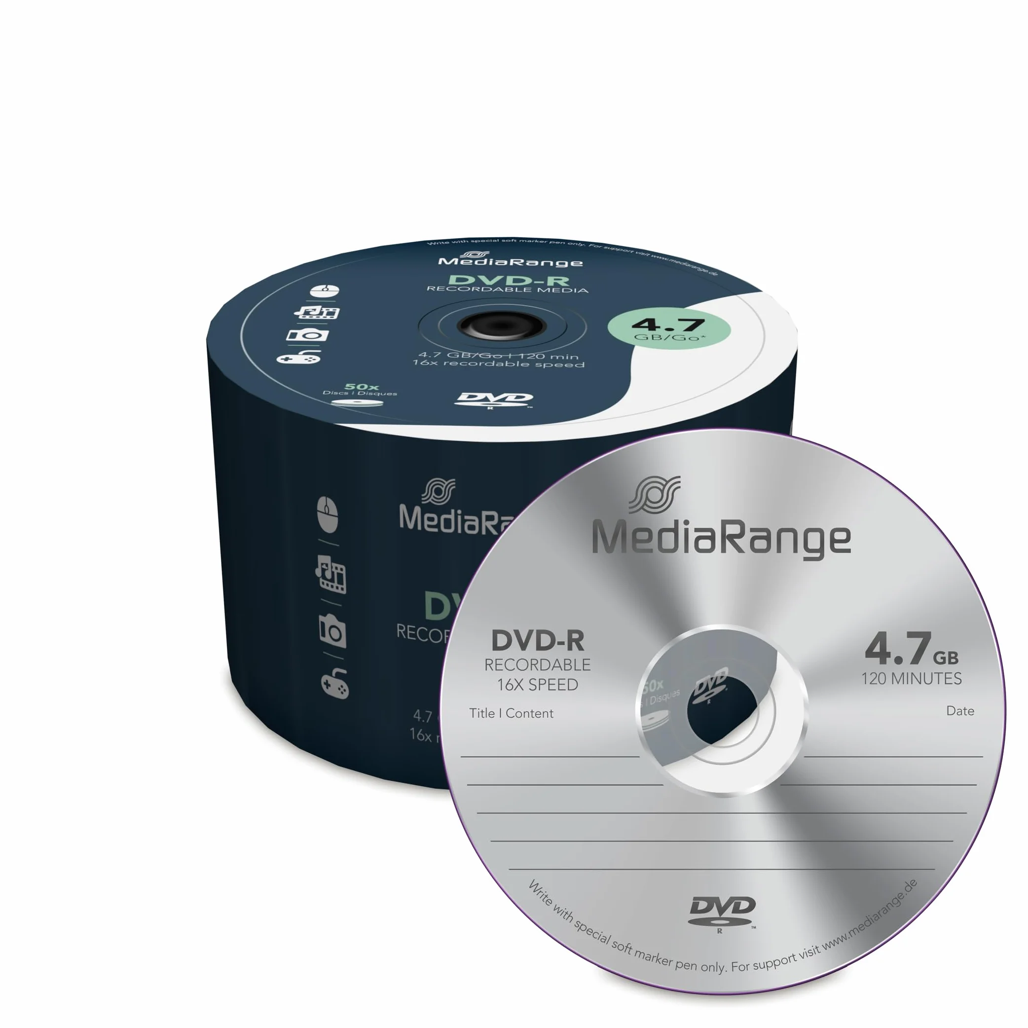 MediaRange DVD-R 4.7GB 16x 50 Cake Box