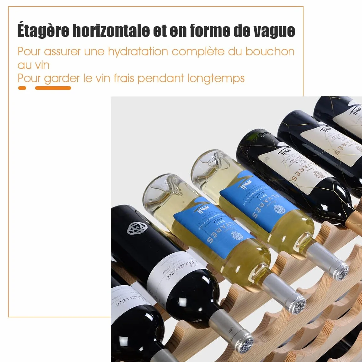 COSTWAY Casier à Bouteilles pour 72 Bouteilles, Étagère à Vin en Bois de Pin, Porte-Bouteilles à 6 Niveaux Modulable et Extensible, Range Bouteille Robustes pour Cave, Cuisine, Bars, Naturel