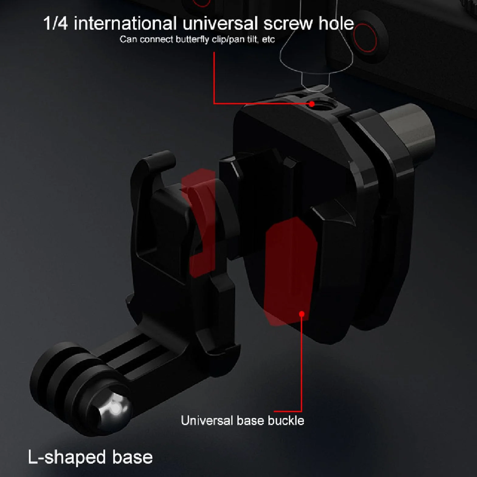 Uchwyt Kamery na przednią szybę Motocykla, Klips na przednią szybę Motocykla ze Stopu Aluminium, do X4 ONE X2 Ace Pro 3 ONE RS ONE R Action 4 itp.