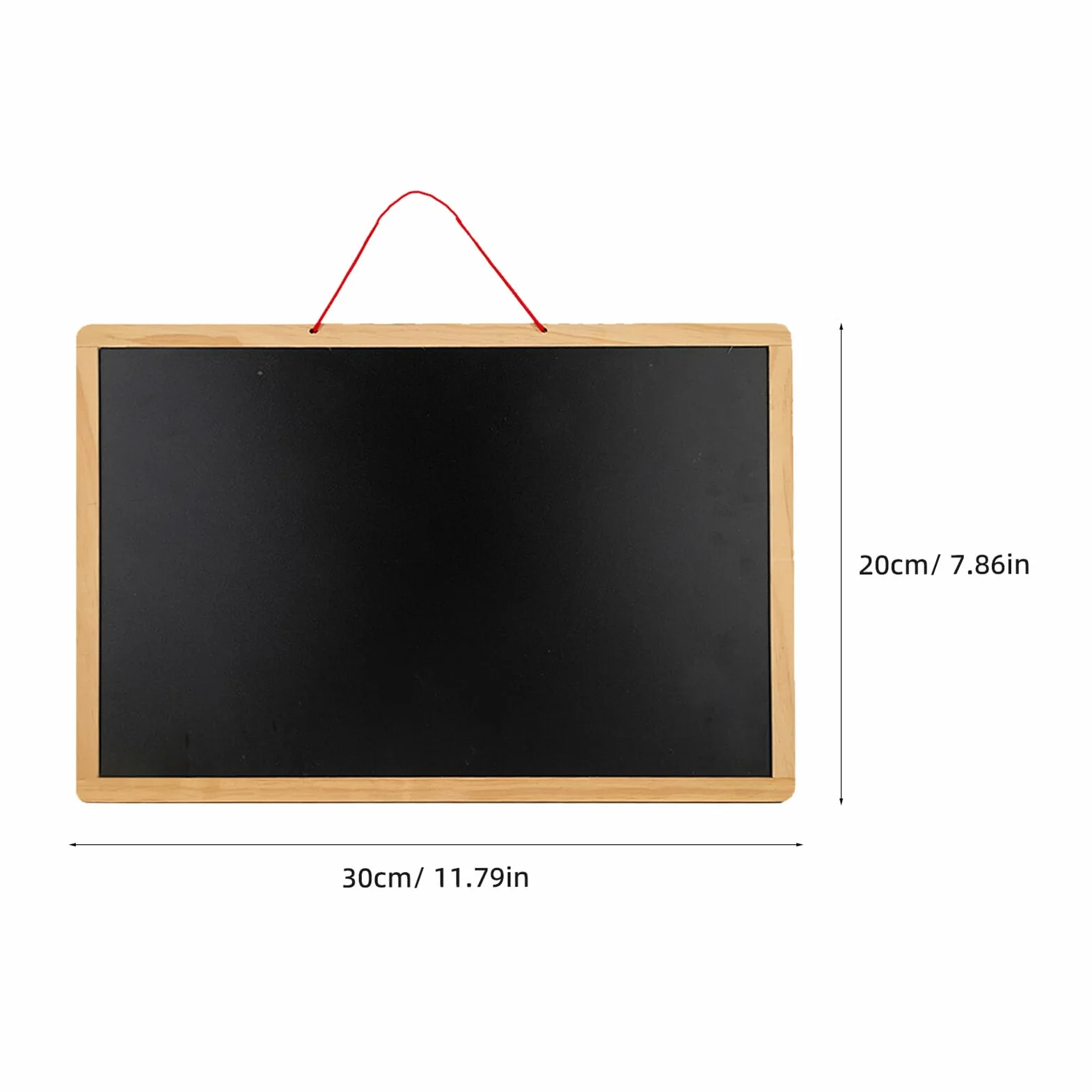 Tableau Noir Double Face Bois avec Corde Suspendue pour Notes et Messages