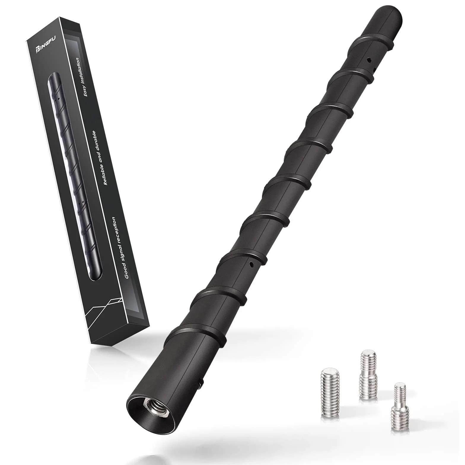 Bingfu Antena samochodowa, krótka, 18 cm, uniwersalna antena dachowa, radio, zamiennik z wysokiej jakości odbiorem AM i FM