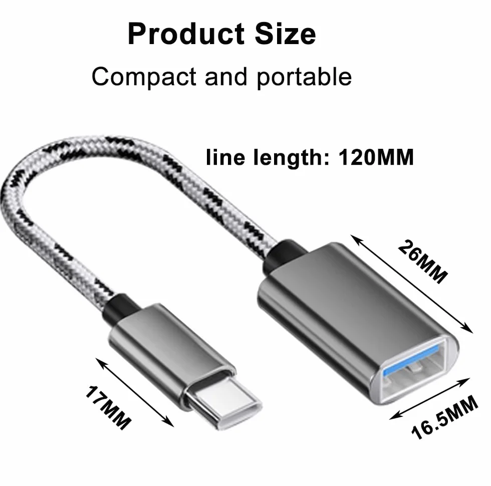 Adaptateur USB C vers USB A, Câble OTG, Compatible iPhone 15 Pro/Max, iPad Pro, Samsung Galaxy S21 S22 S23, MacBook Pro/Air, Google Pixel