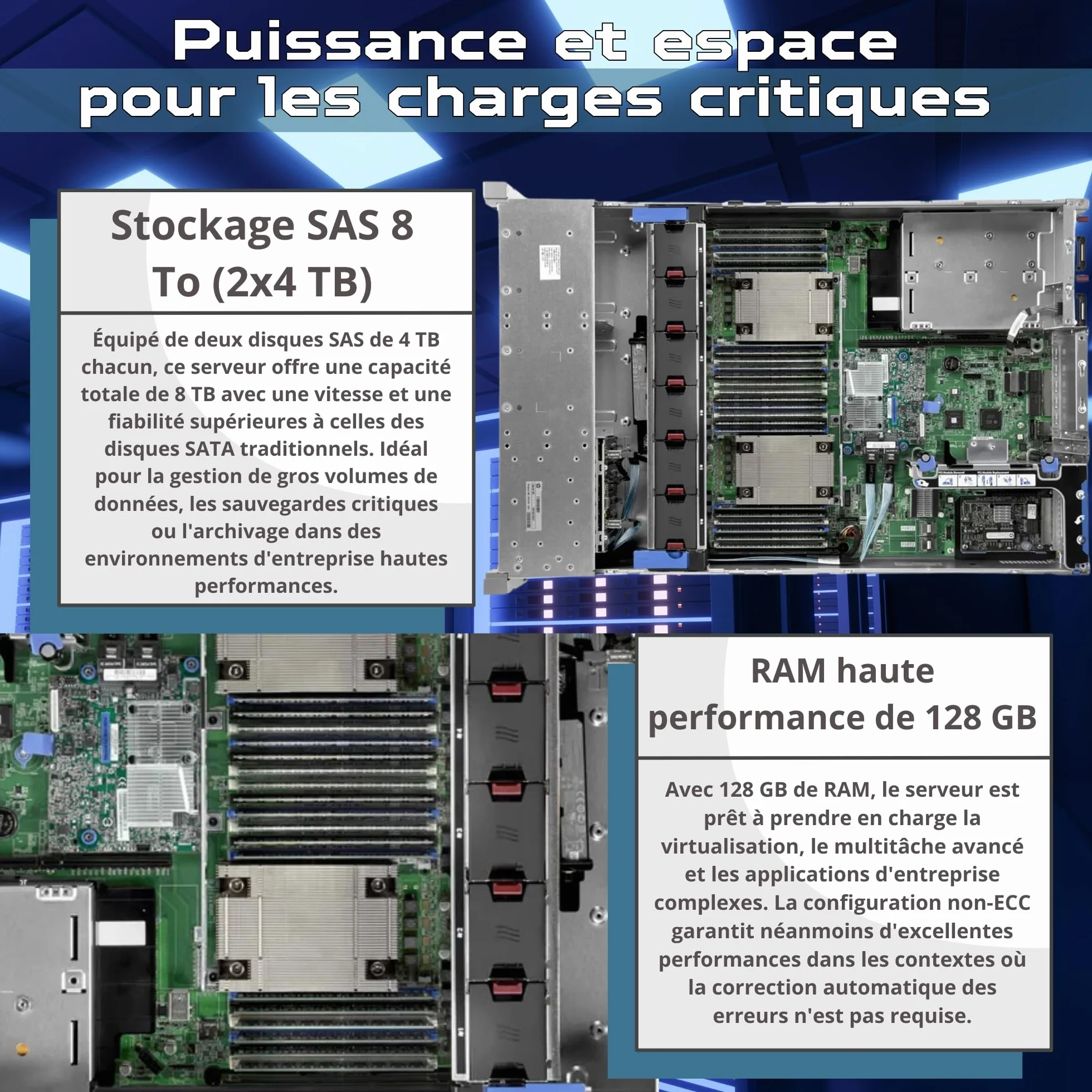 HP ProLiant DL380 Gen9 Serveur 2x Xeon 2690 V3 128Go RAM 2x 4To SAS iLO H840 Windows Server 2022 Reconditionné