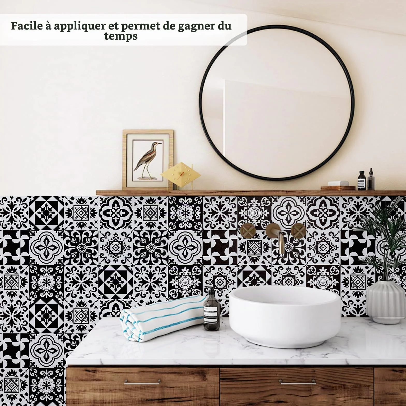Abyssaly Credence Adhesive Cuisine Noir Imperméable 30cm X 300cm