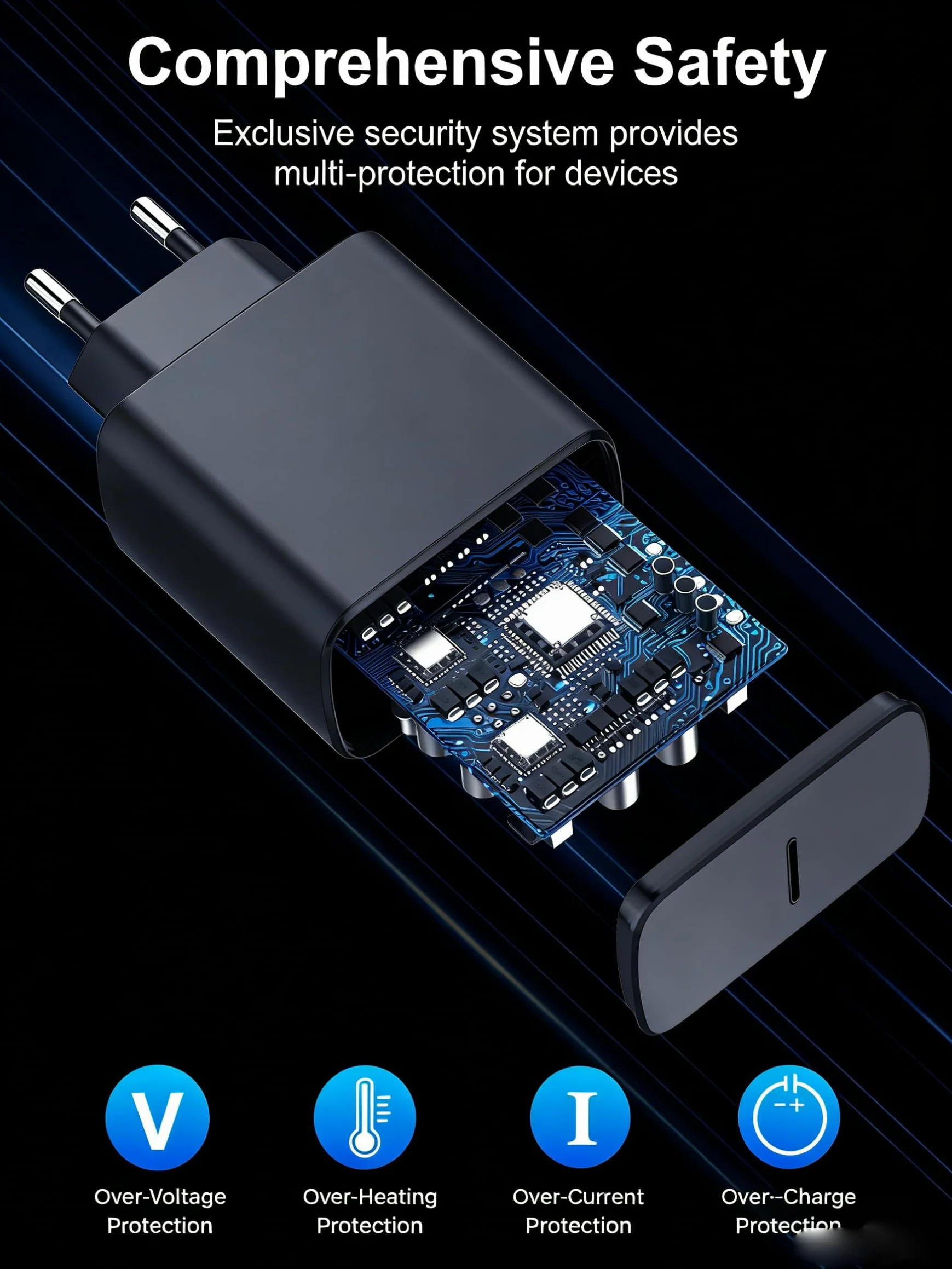 Szybka ładowarka USB-C 45W do Samsung Galaxy S25/S25 Ultra/S24/S24 Ultra/S23/S23 Ultra/S22/S21/A55/A54/A15/A56/A26/A54/A53, zasilacz ścienny z 2-metrowym czarnym kablem USB-C do szybkiego ładowania