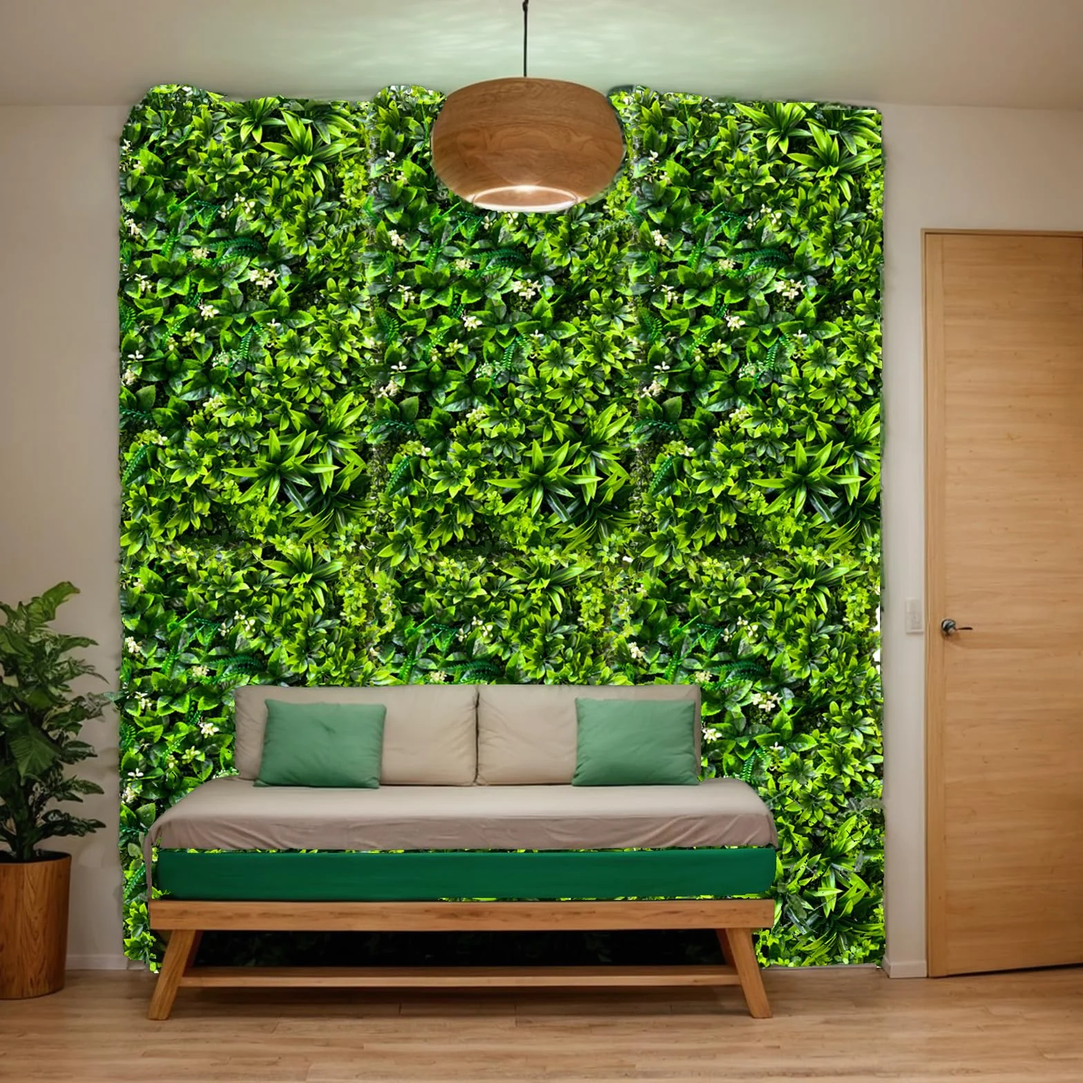 Panneau Mural Végétal Artificiel 50 cm x 100 cm Décoration Murale pour Intérieur Extérieur Maison Jardin