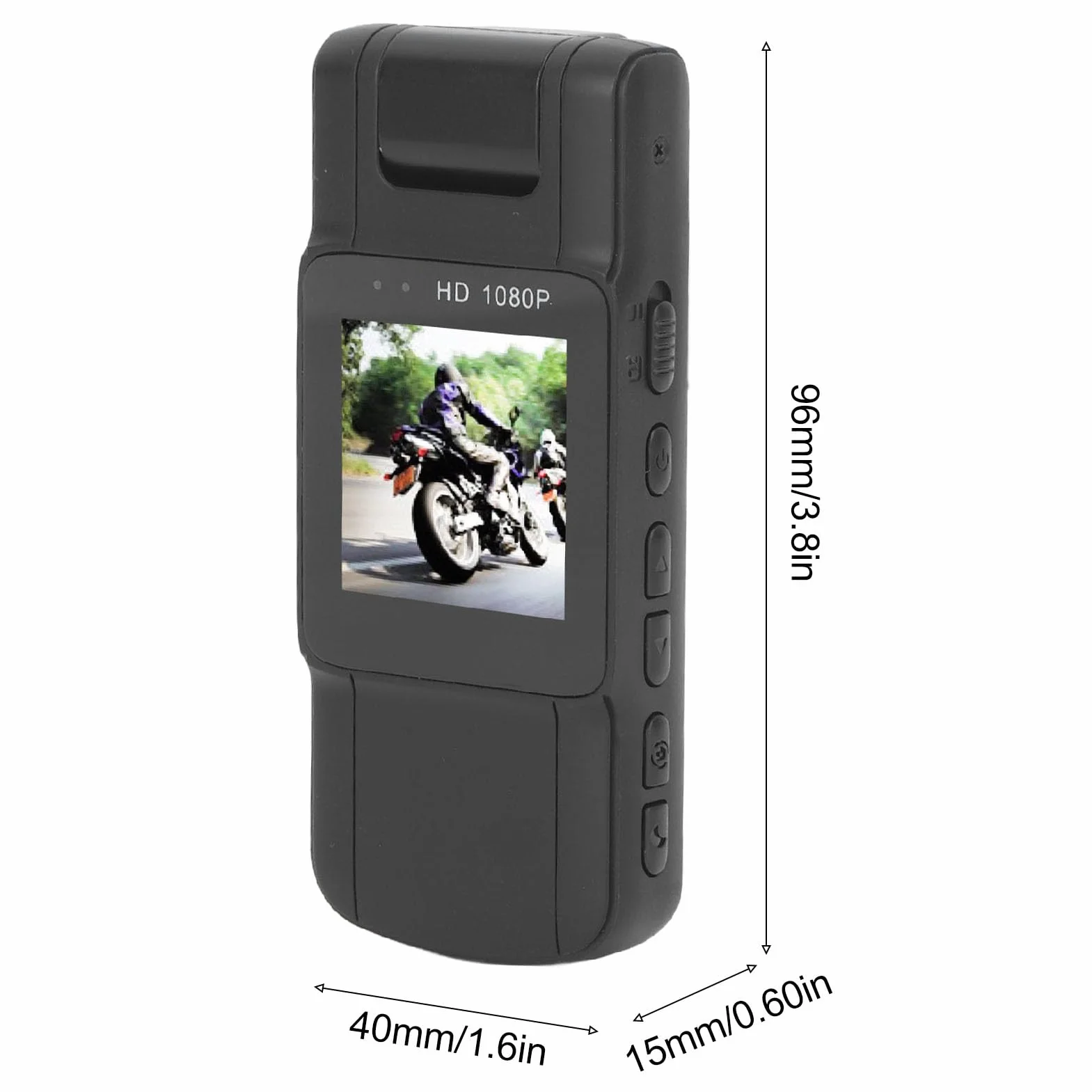 Kamera Na Korpus 1080P - Bateria 1000 MAh, Kieszonkowa Z Obracanym Obiektywem o 180° i Ekranem OLED Do Odtwarzania, Policyjna Z Dźwiękiem Do Chodzenia
