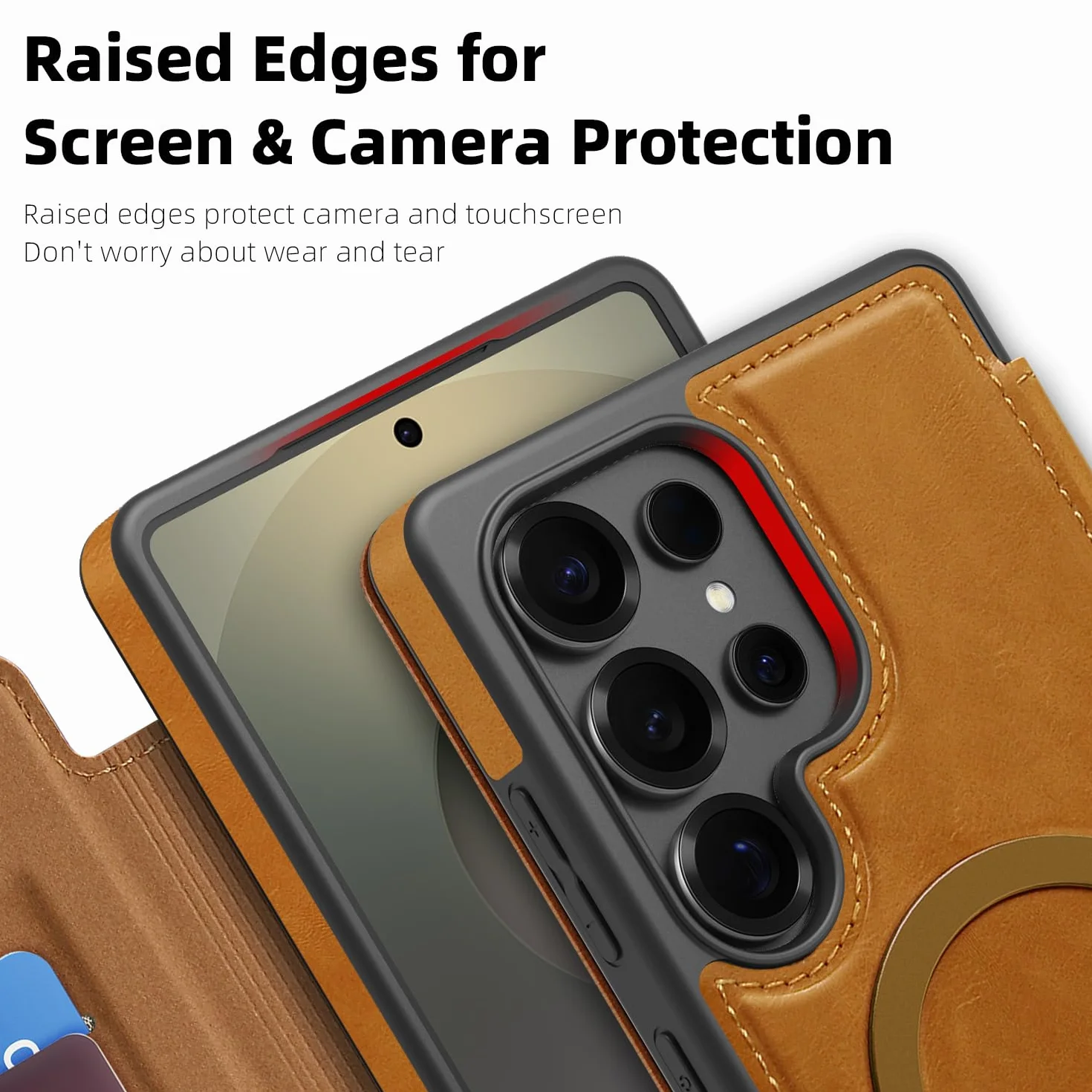 Etui IMEIKONST na telefon Samsung Galaxy S26 Ultra, portfel ze skóry PU z przegródkami na karty i blokadą RFID, klapa z magnetycznym zamknięciem, anty-upadkowa pełna ochrona telefonu dla Samsung S26