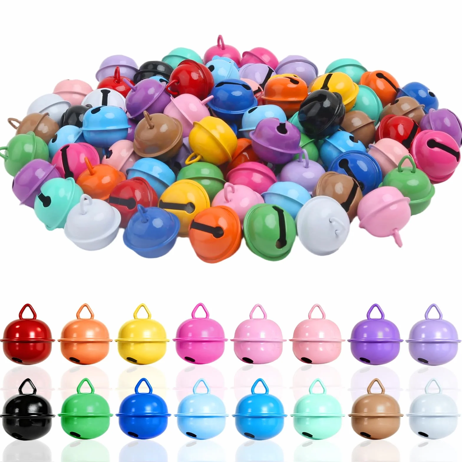 Grelot 22mm Pièces Colorées en Métal avec Anneau pour Artisanat, Chats et Chiens