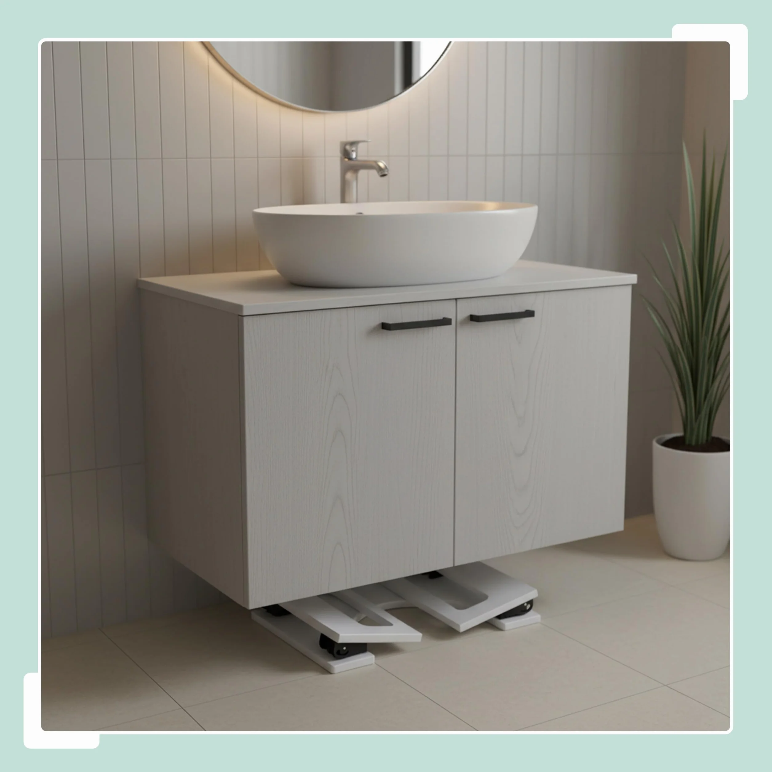 Relaxdays Tabouret de Toilettes Pliable pour Adultes en Bambou antidérapant, 18x43x27,5 cm, Blanc