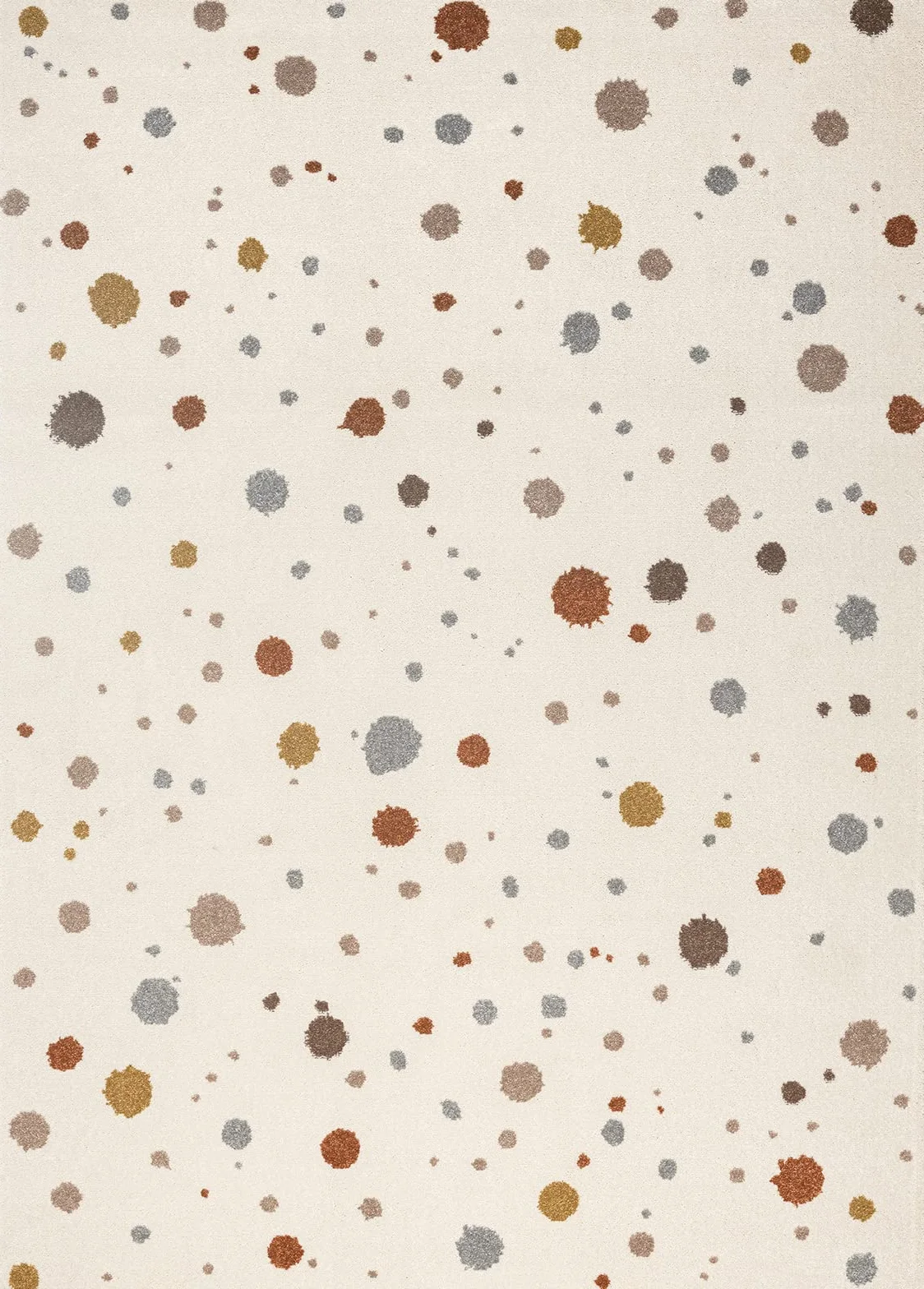 Tapis moderne doux pour enfants 120 x 170 cm crème motif à pois