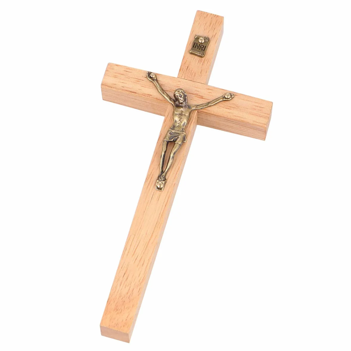 Garnek Bois Chrétien Mur Croix Alliage de Zinc Crucifix Artisanat Décoration Murale Maison