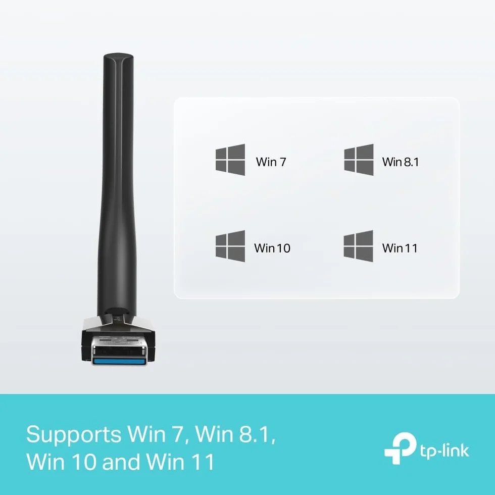 TP-Link UB500 Plus – Adapter Bluetooth 5.3 USB z anteną zewnętrzną, zasięg do 20 m, obsługa 7 urządzeń jednocześnie, Plug & Play, Kompatybilność z Windows 11/10/8.1/7
