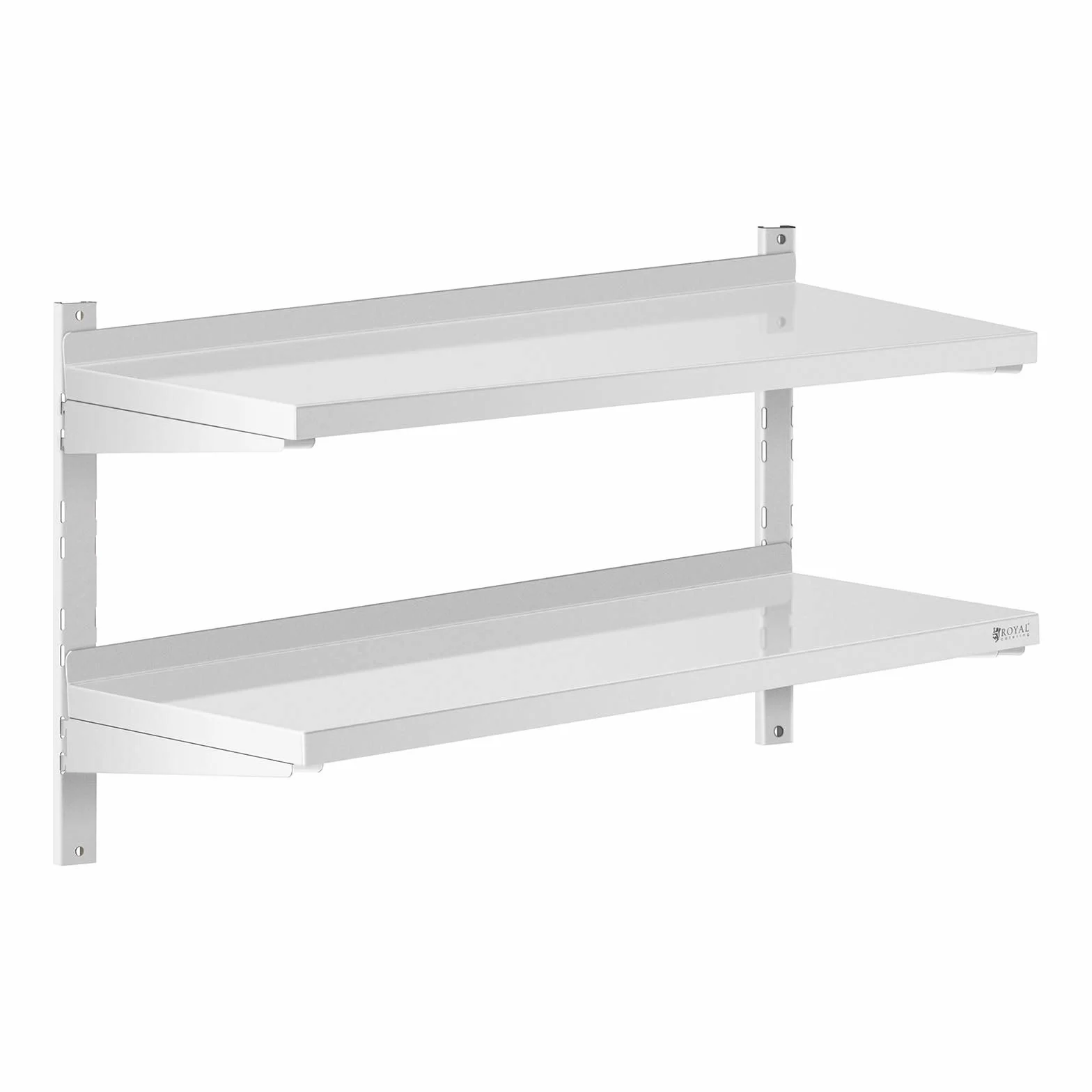 Royal Catering Étagère Murale Cuisine Tablette Flottante INOX 100 cm RCWR-1000.4 (100 x 40 cm, Pose Murale, Épaisseur 3,5 cm, Capacité 40 kg)
