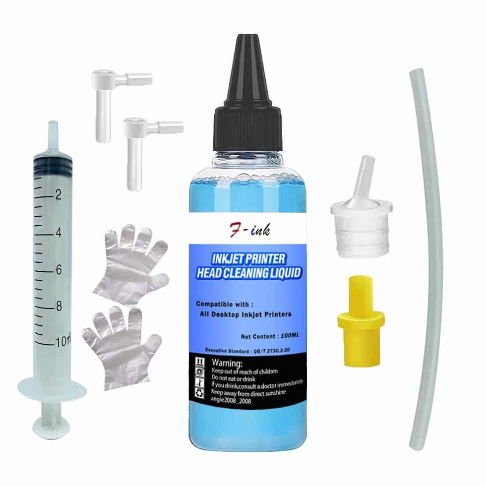 Kit de Nettoyage de tête d'impression Compatible HP/Canon/Epson/Brother/Lexmark, Liquide de Nettoyage 100ml