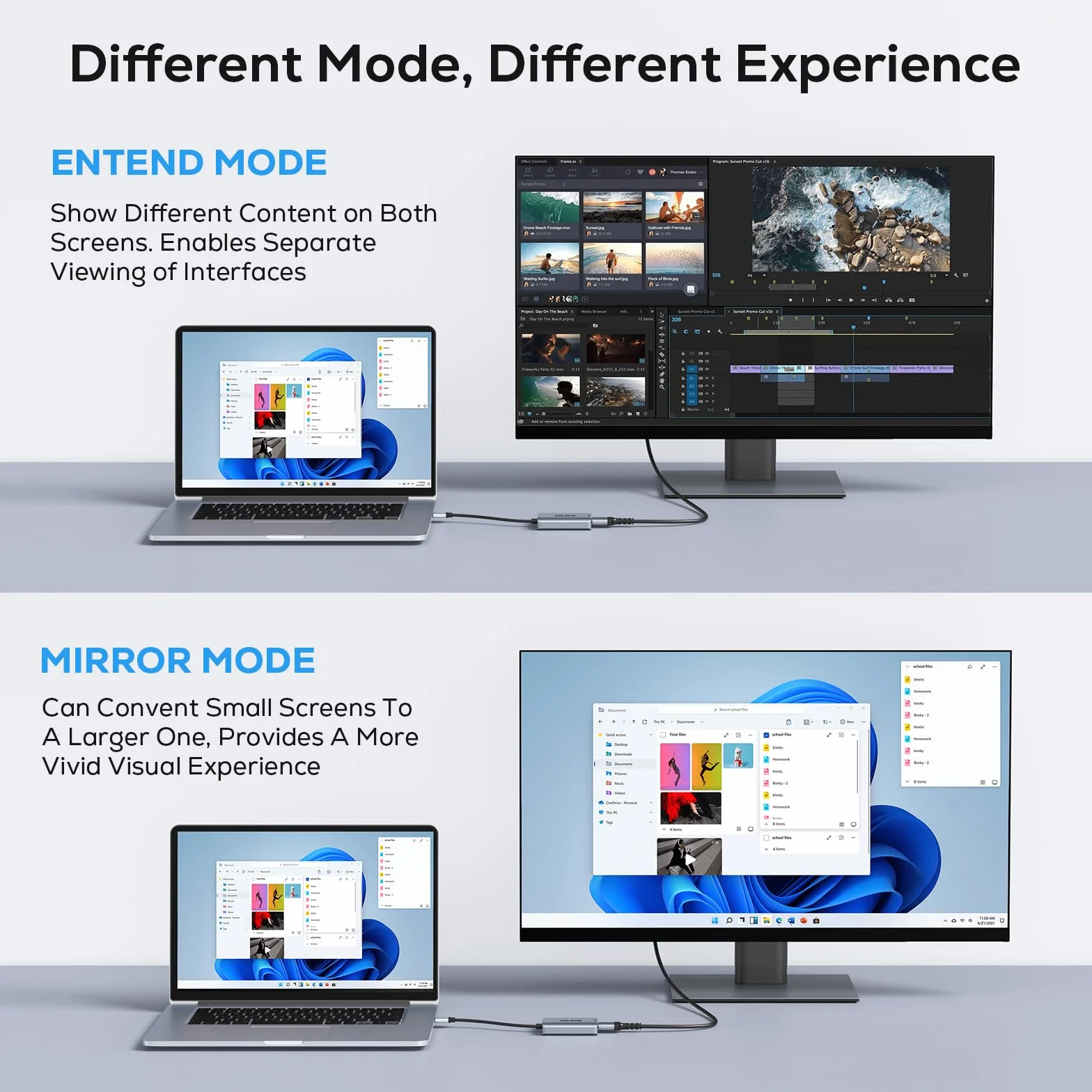 ABLEWE Adaptateur USB vers HDMI 1080p Full HD Video Audio Multi Moniteur Convertisseur pour PC HDTV Compatible Windows XP 10/8.1/8/7
