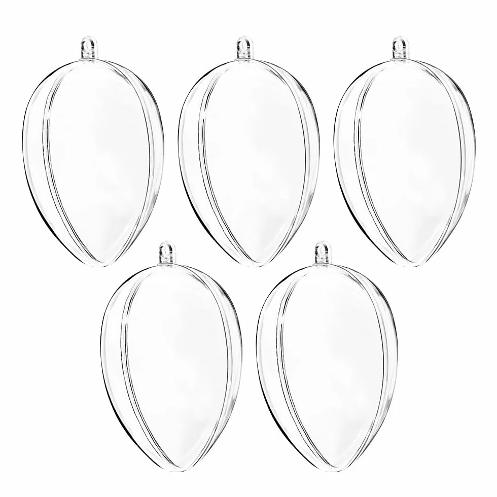 Lot de 5 œufs en acrylique transparent 6 cm Décoration de Pâques DIY