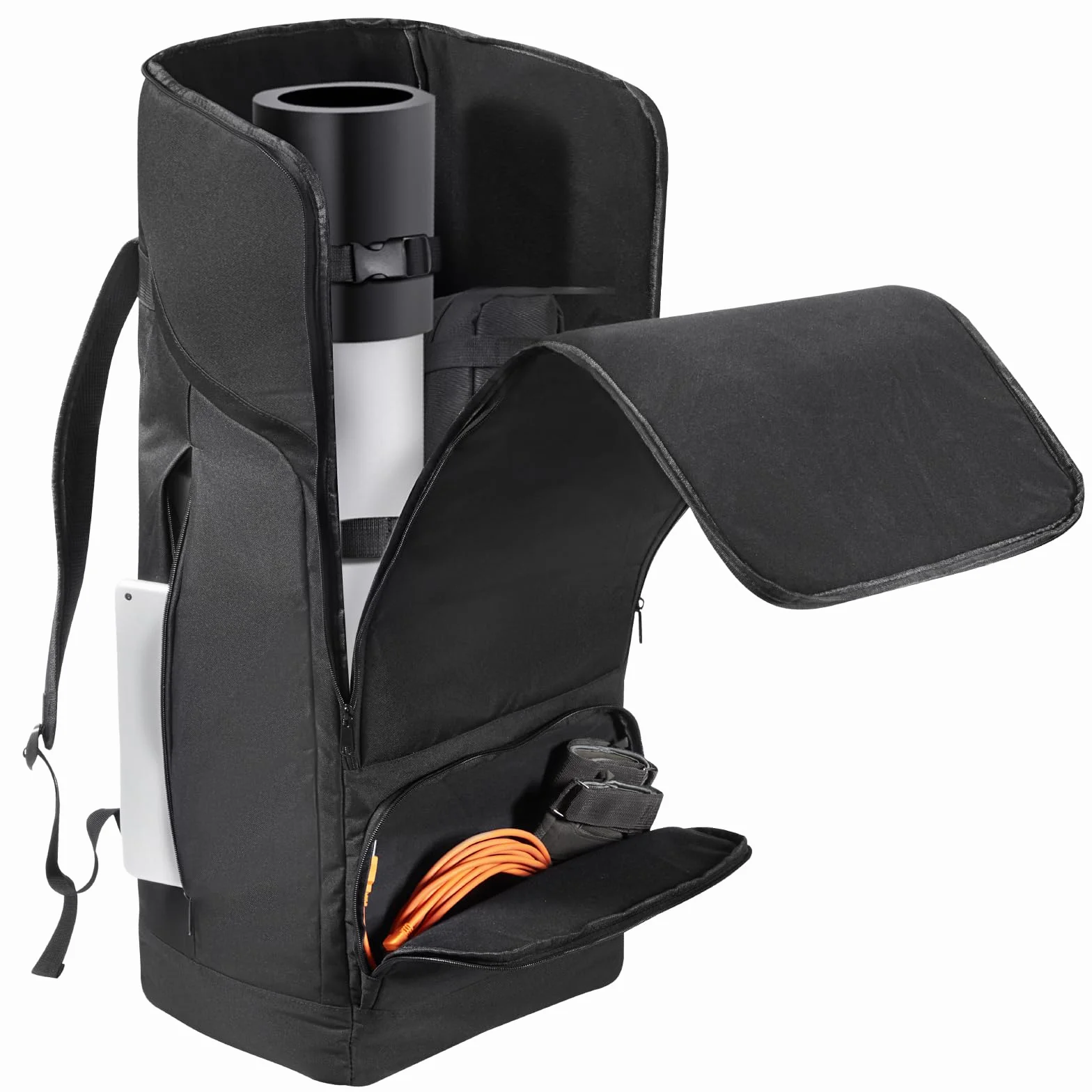 VEVOR Etui na teleskop 760 x 330 x 260 mm, torba do przechowywania teleskopu z paskiem bezpieczeństwa, kieszenie i wygodne paski kieszeń na ramię do rury optycznej i statywu, czarny, Czarny (Black),