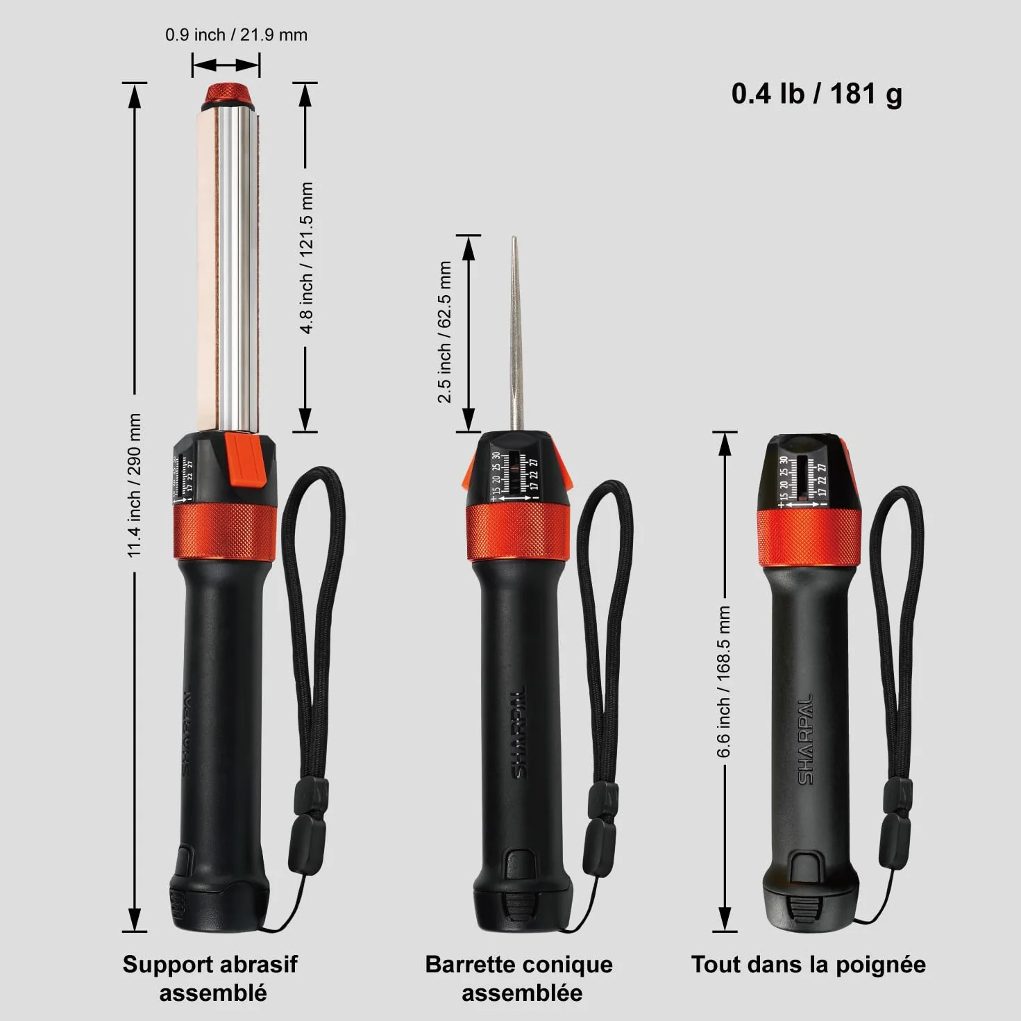 SHARPAL 210N TRANSFOROD Aiguiseur Couteaux Professionnel à Angle Réglable - Affûteur Couteaux Abrasifs Diamant Monocristallin Céramique Cuir