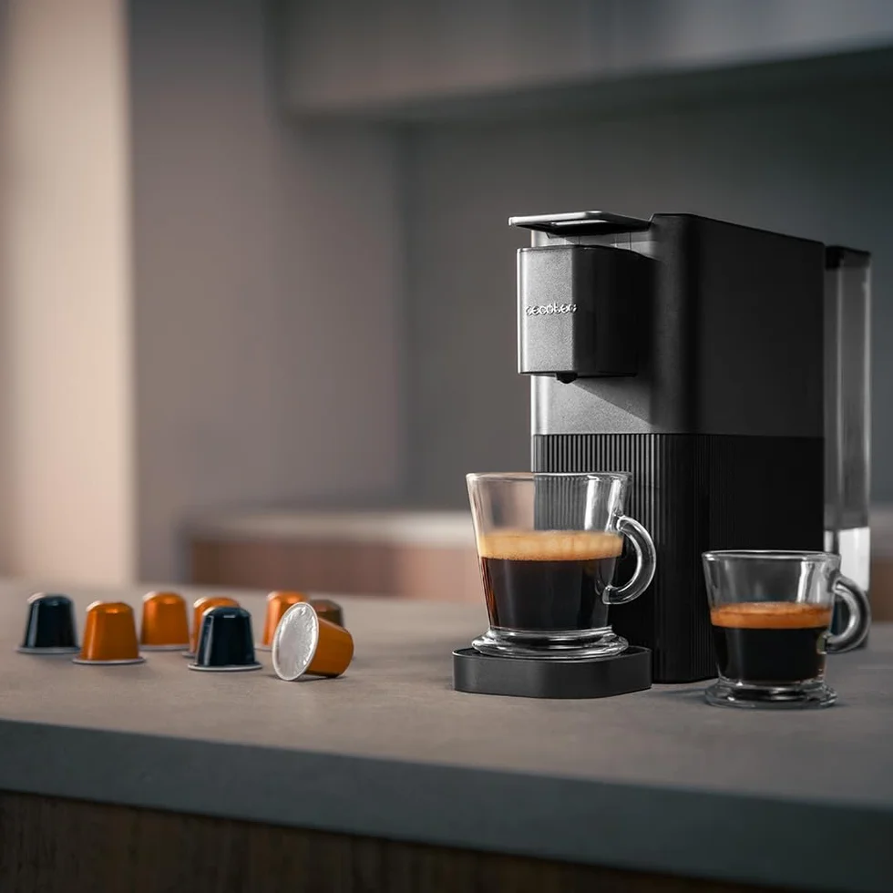 Cecotec Cafetière à Capsules Power Caps 20. 1400W, 20Bars, Thermoblock, Compatible Capsules Nespresso, Réservoir d'Eau 700ml, Arrêt Automatique, Hauteur Réglable, Filtre Amovible, 2Modes, Antidérapant