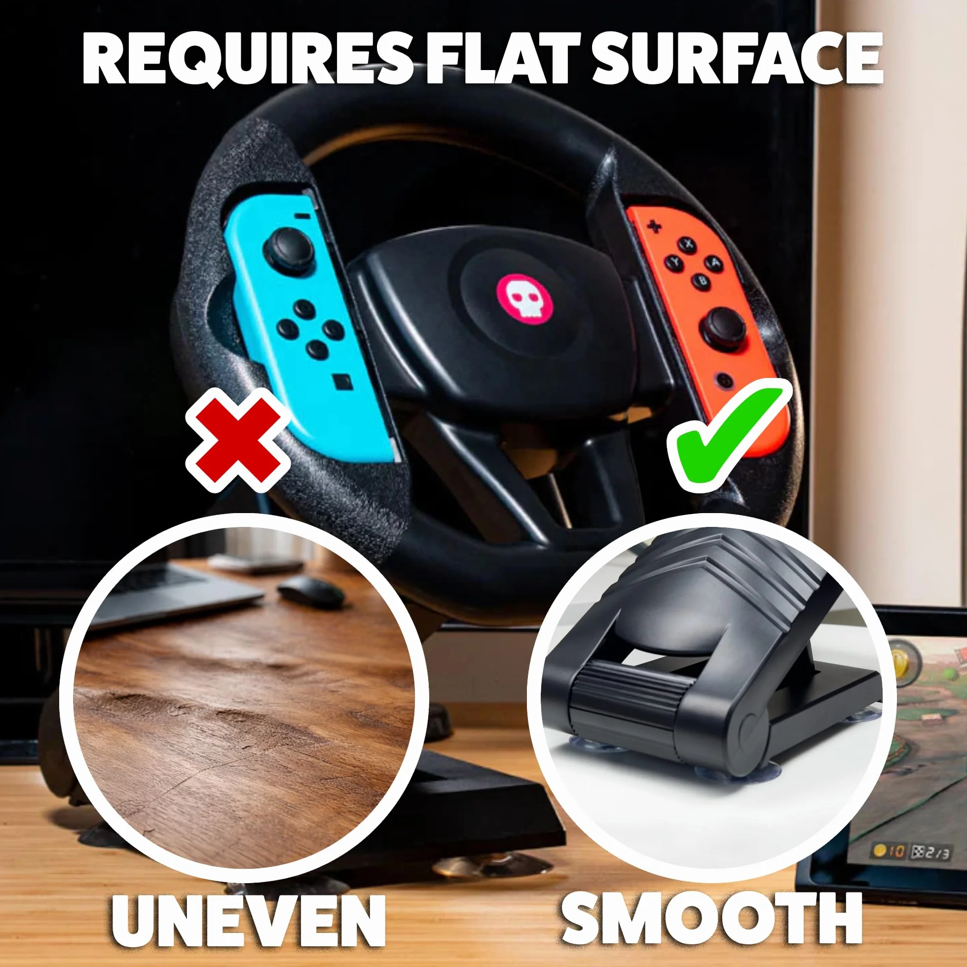 Numskull Support de table volant Joy-Con pour Nintendo Switch & OLED – Accessoire volant de course