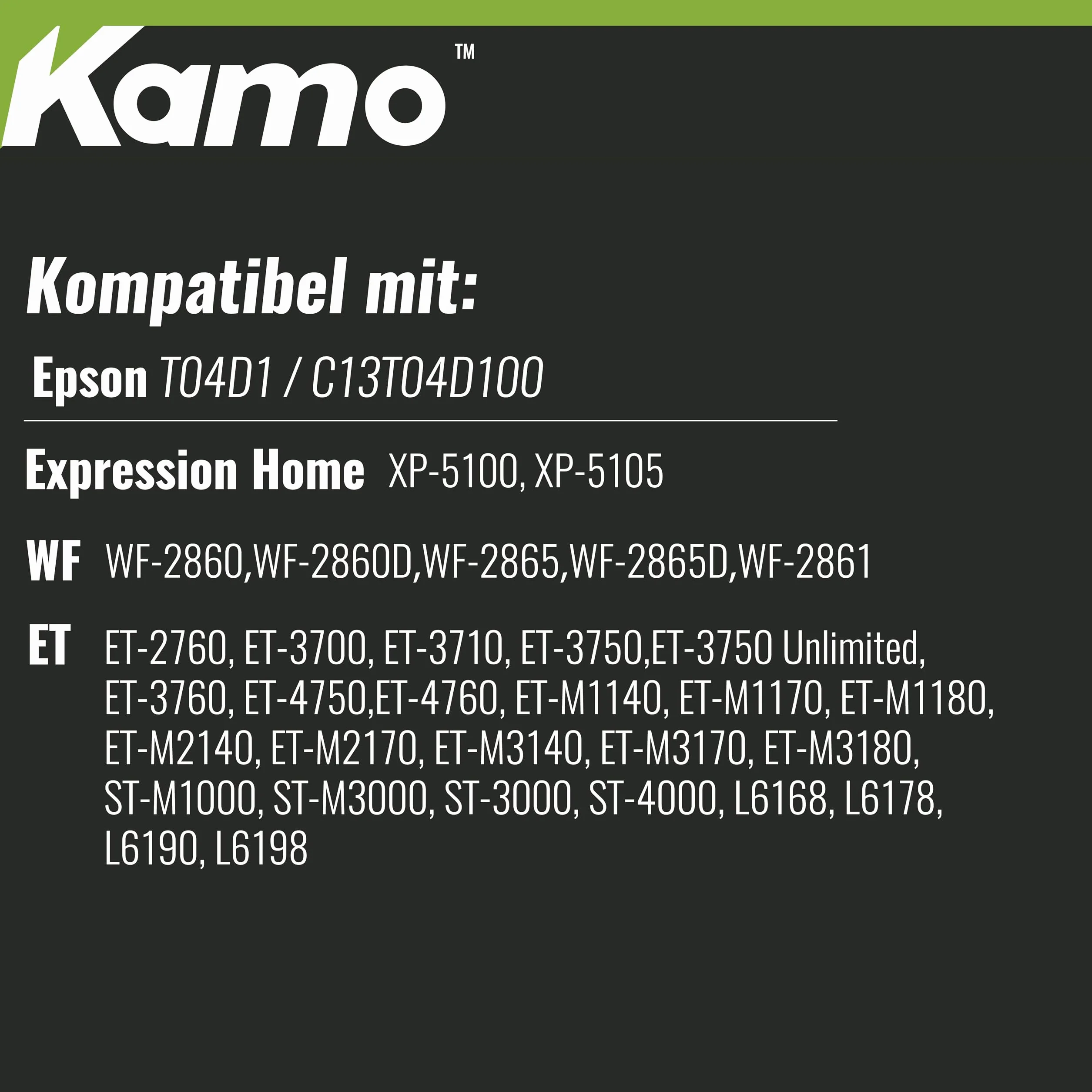 Kamo T04D1 Collecteur Encre usagée Compatible Epson T04D1 C13T04D100 Boîtier Maintenance Expression Home XP 5100 5105 5150 Workforce WF 2860 2865 EcoTank ET-15000 4750 4850 3750 5170