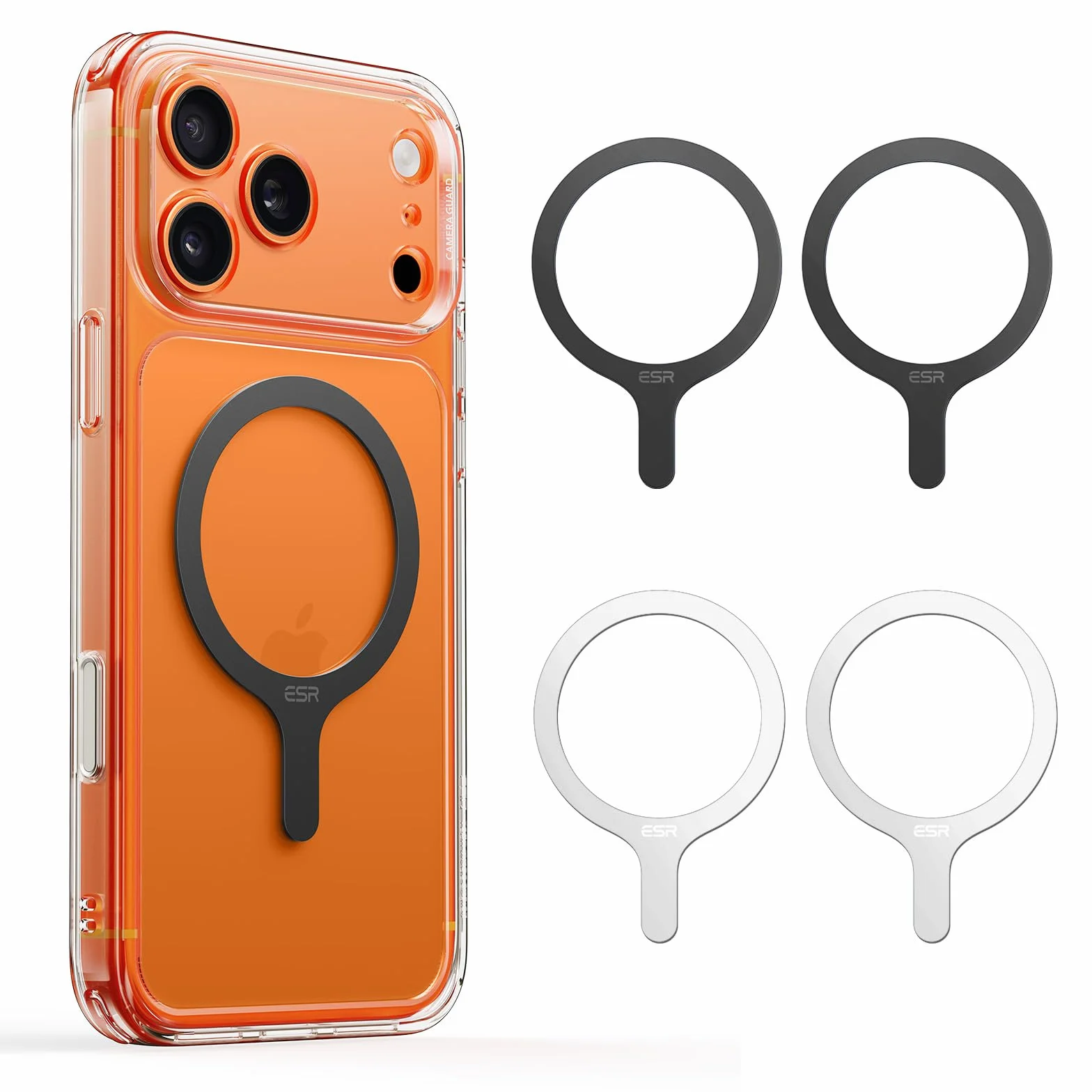 ESR MagSafe MagSafe MagSafe, metalowy pierścień magnetyczny do etui na telefon, uniwersalny zestaw do konwersji ładowarki bezprzewodowej do iPhone'a 17/16/16e/15,/Galaxy S25/Google Pixel 10