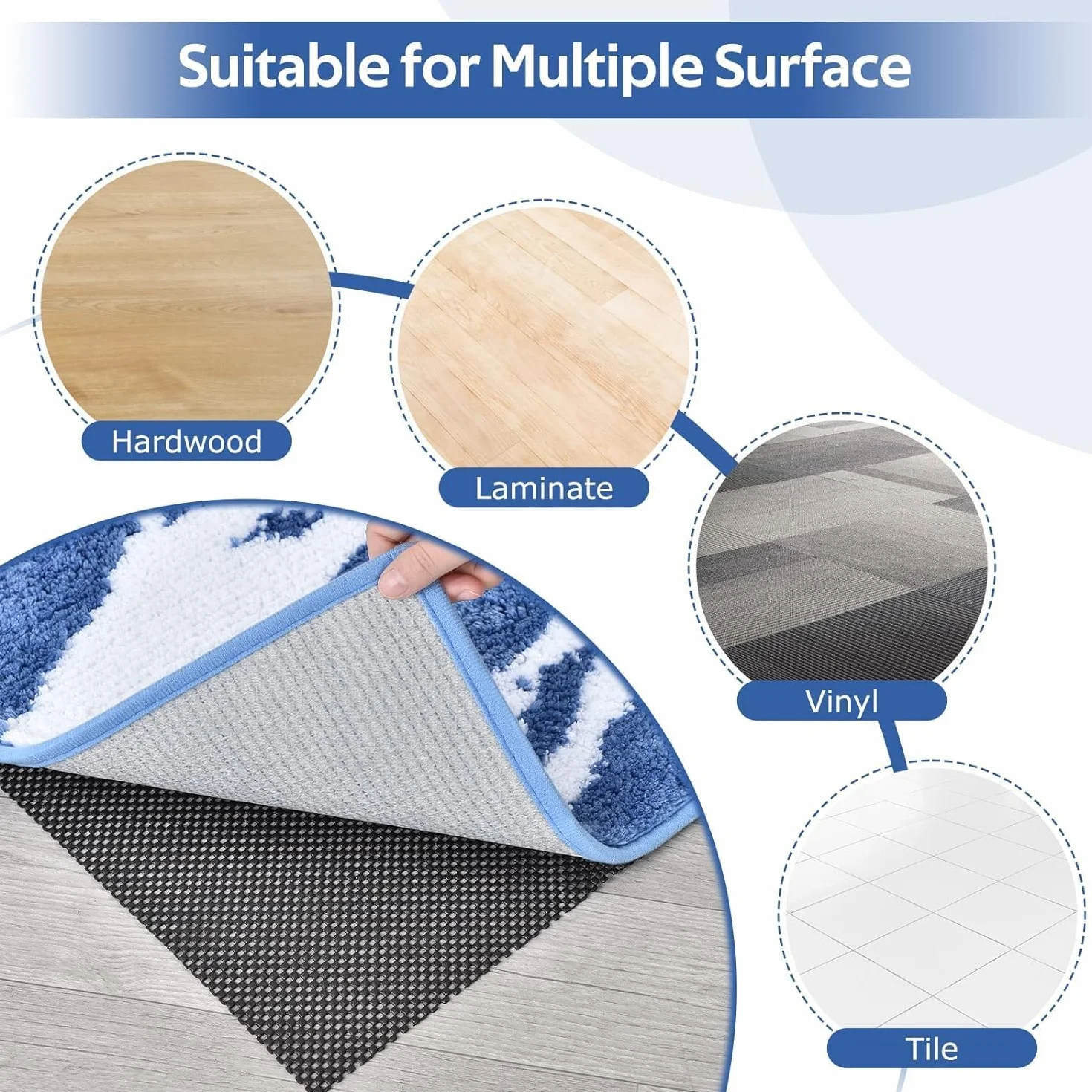 KAHEIGN Tapis Antidérapant PVC 40CM x 600CM, Imperméable pour Maison Bureau Cuisine Salle de Bains (Noir)