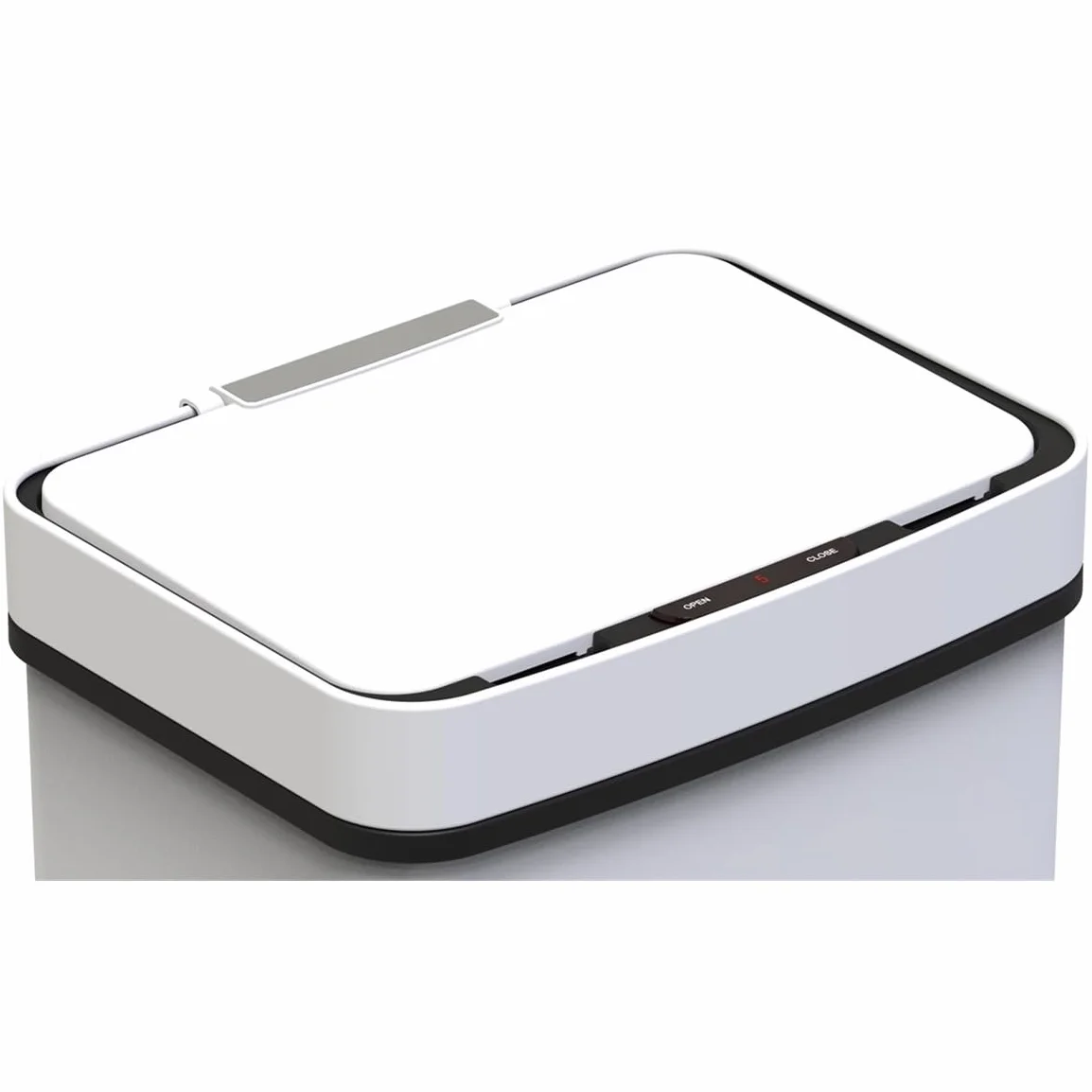 Couvercle Poubelle De Cuisine Automatique Tri Sélectif Double Compartiment 75l NARVIK Blanc