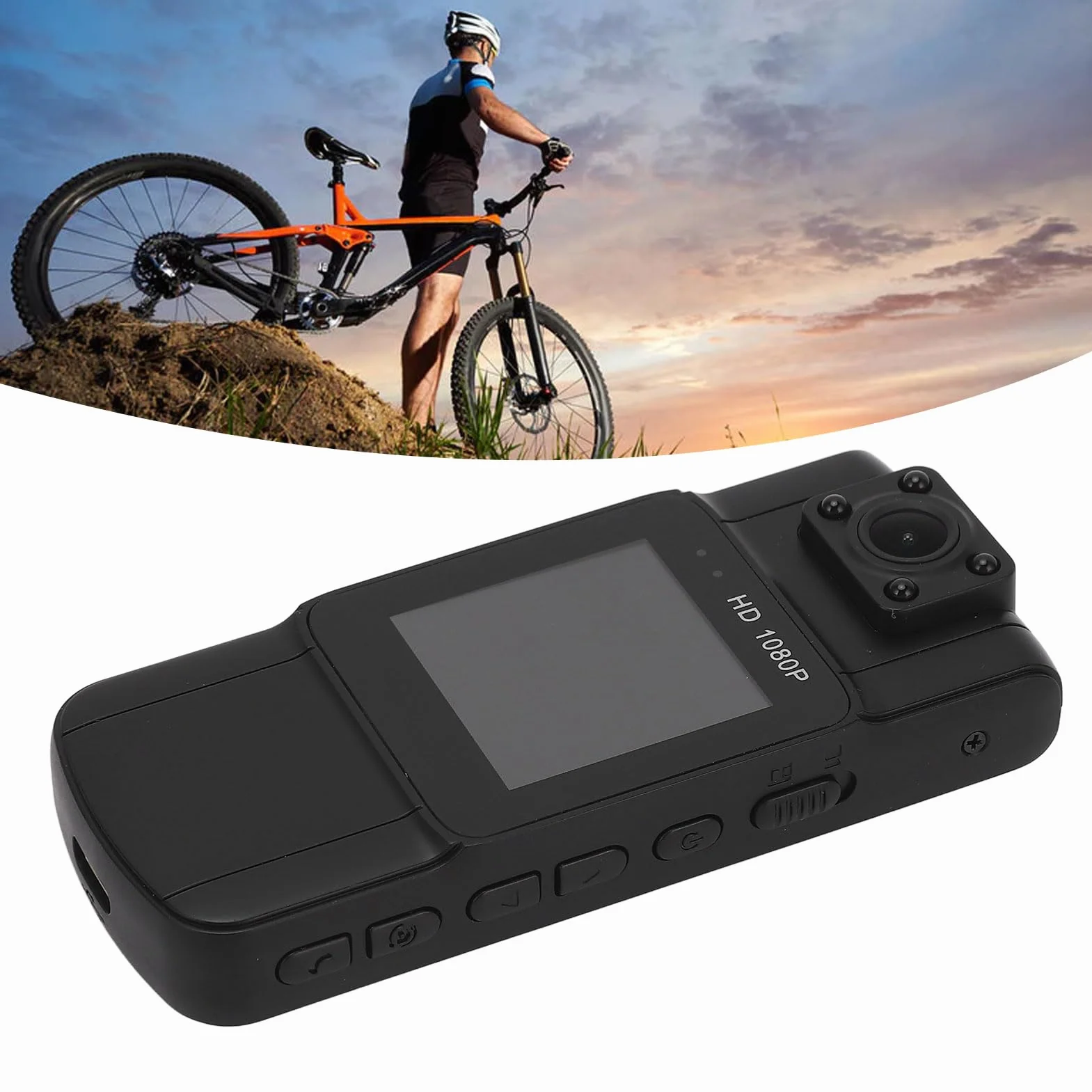 Rejestrator Wideo z kamerą na Ciele, Obrotowa Mini Kamera z kamerą 128 GB z Noktowizorem, Poręczna Kamera Policyjna do Uprawiania Sportu, Organów ścigania, Ochroniarza