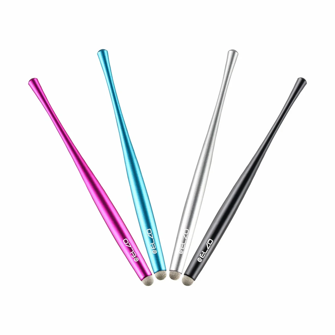ELZO rysik 4 sztuki rysik uniwersalny rysik dotykowy 100% kompatybilny ze wszystkimi tabletami ekran dotykowy iPhone iPad Samsung Surface Huawei Chromebook, czarny, srebrny, jasnoniebieski i różowy