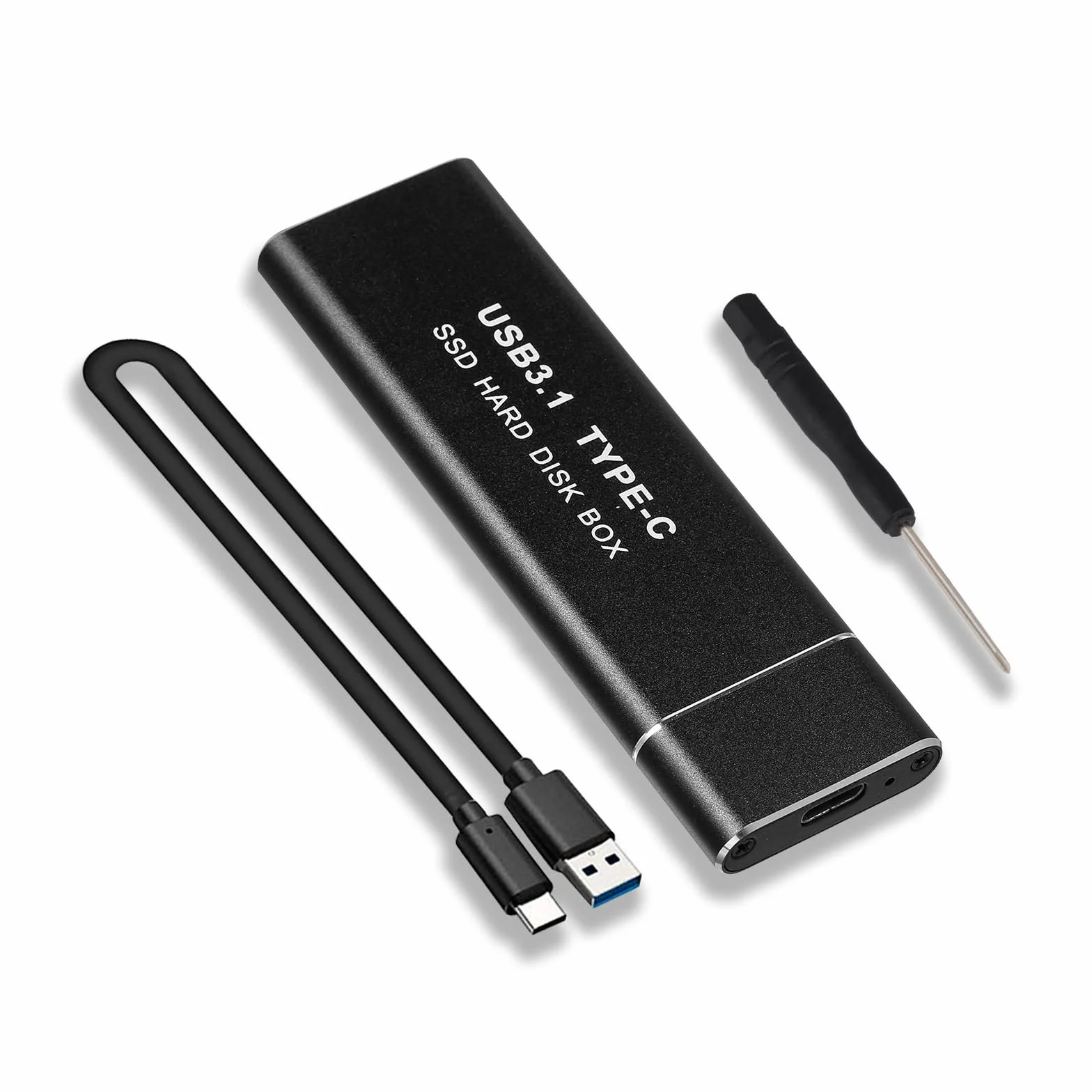 Obudowa NVMe SSD (nie NFGG), aluminiowa zewnętrzna przejściówka USB C 3.1 Gen2 10 Gpbs na PCIe M.2 do dysków twardych 2230/2242/2260/2280 M-Key, z UASP-M2PV