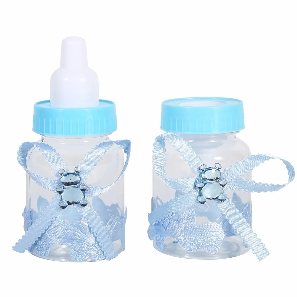 Biberon Boîte à Bonbons 50pcs, Boîtes à Bonbons Party Favors pour Baby Shower Wedding Party Favors Cadeaux Décorations(Bleu)