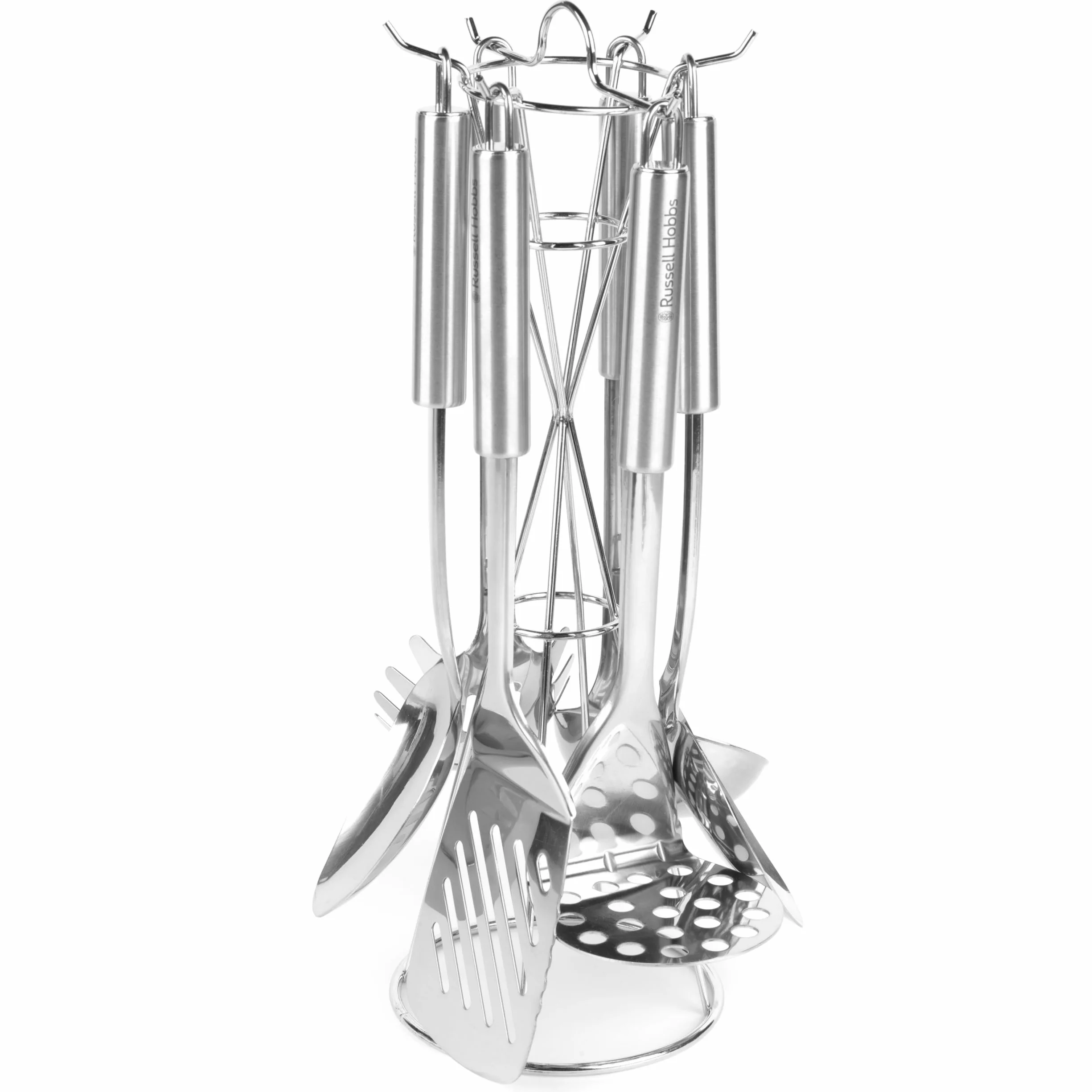 Russell Hobbs Set de 6 Ustensiles de Cuisine Acier Inoxydable avec Support
