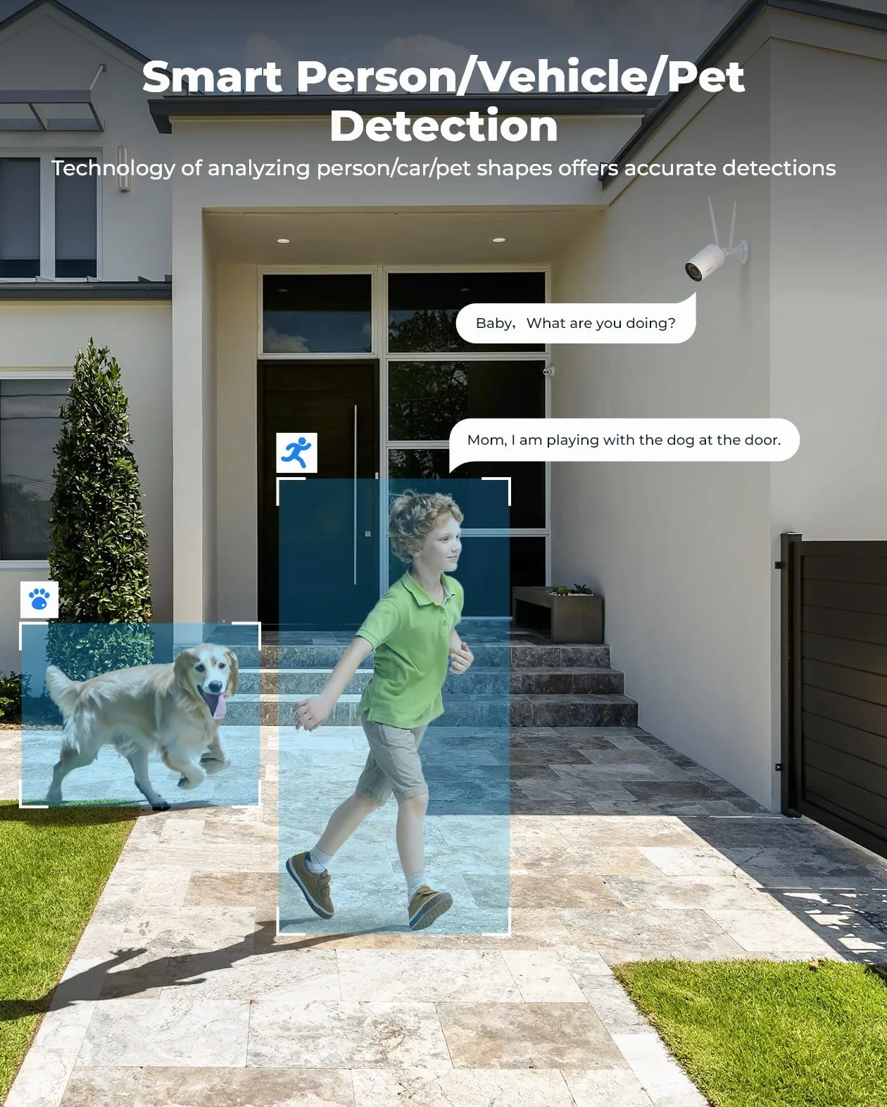 Reolink 4K Domowa Kamera Bezpieczeństwa, Kamera Zewnętrzna Wi-Fi 6 5/2,4 GHz z IP67, Wykrywanie Ludzi/Pojazdów/Zwierząt, Kolorowe Widzenie w Nocy, Dwukierunkowe Audio, Nagrywanie 24/7, RLC-810WA