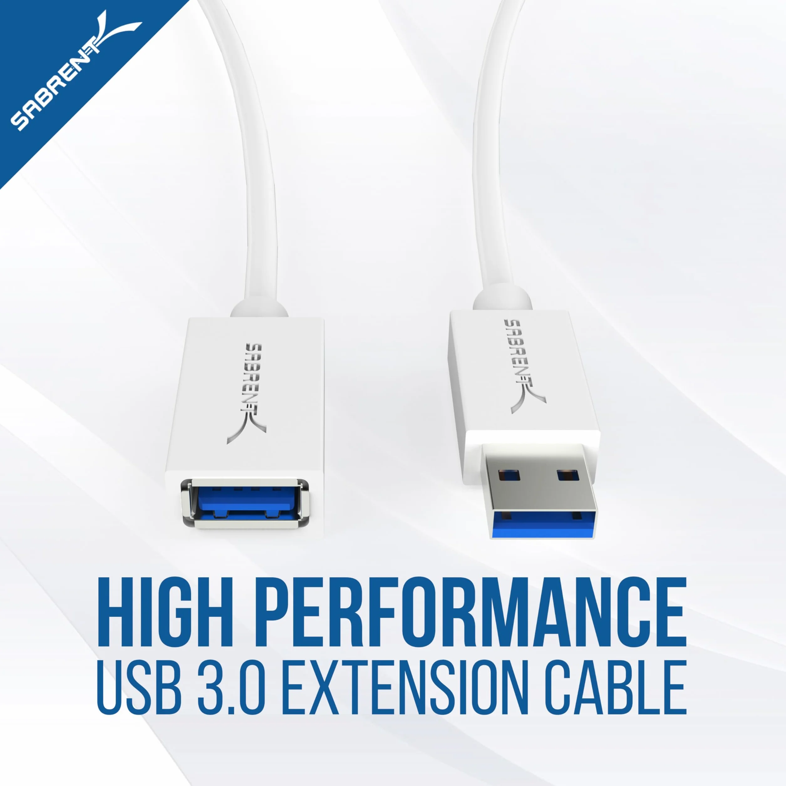 Sabrent 22AWG Kabel przedłużający USB 3.0 - A-męski na A [biały] 3 stopy (CB-303W)
