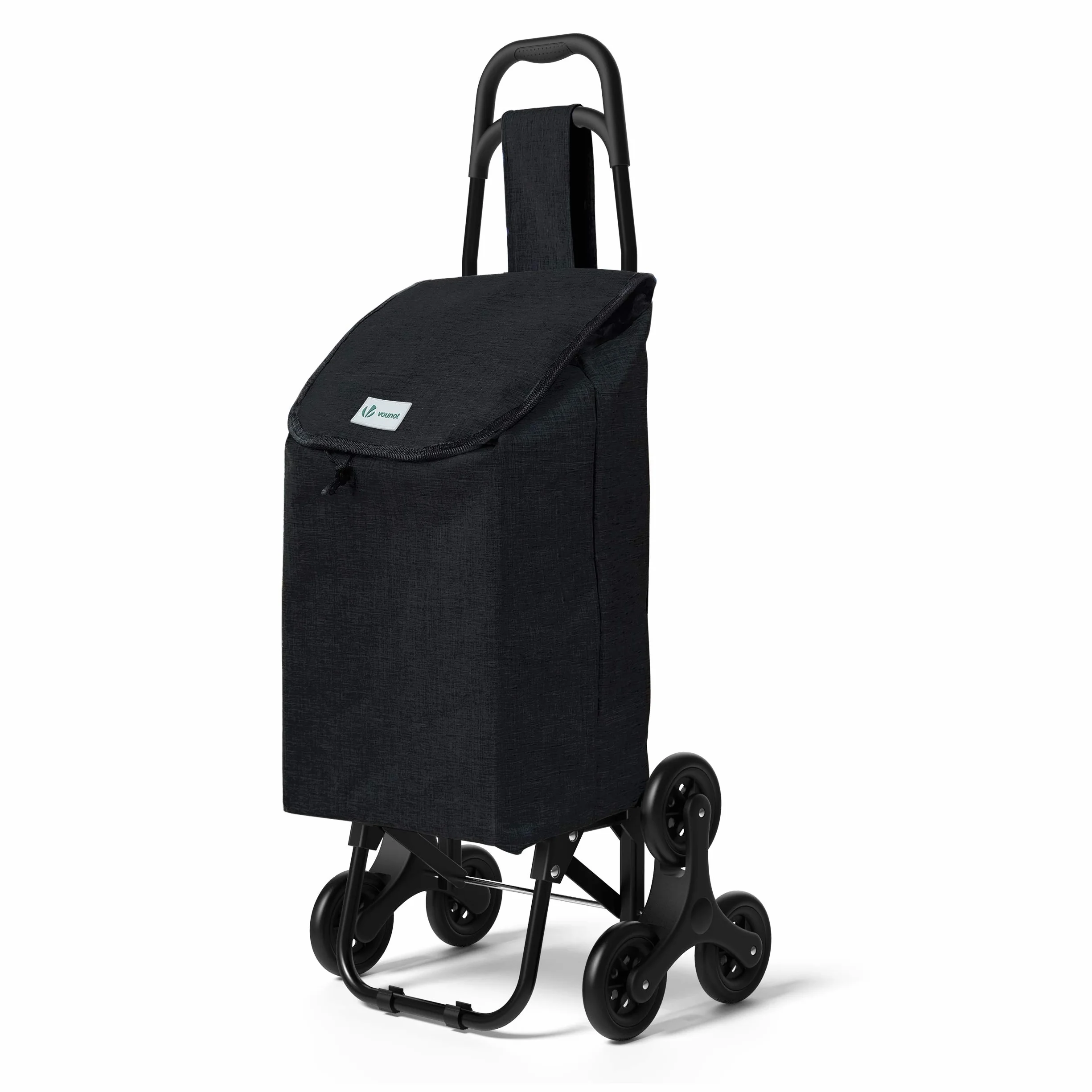 VOUNOT® Chariot de Courses 6 Roues Imperméable Pliable 2 en 1 Sac Oxford Noir