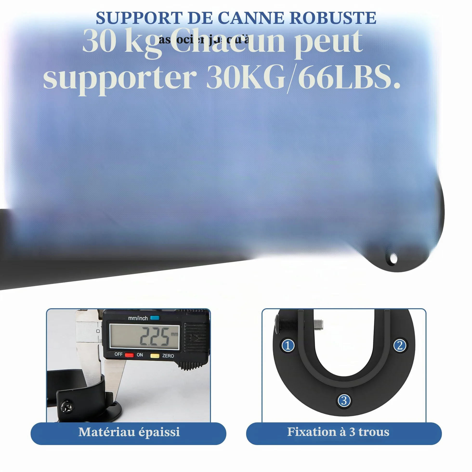 SAYAYO Support Tringle Rideaux Barre Penderie Acier Inoxydable Réglable 24-29mm 2 Pcs Noir Mat