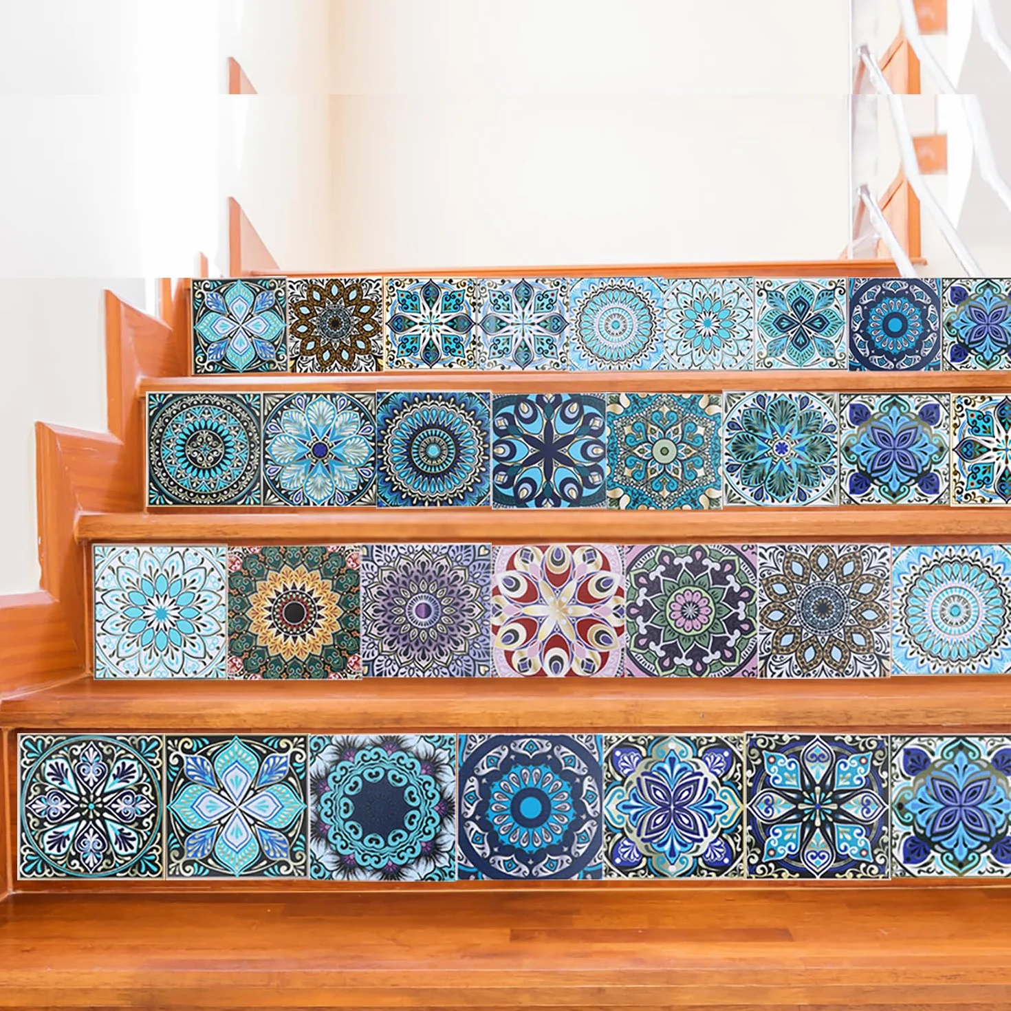 Autocollants Carrelage 30 Pcs 15x15 cm Étanches Cuisine Salle de Bain Escalier Intérieur Mosaïque