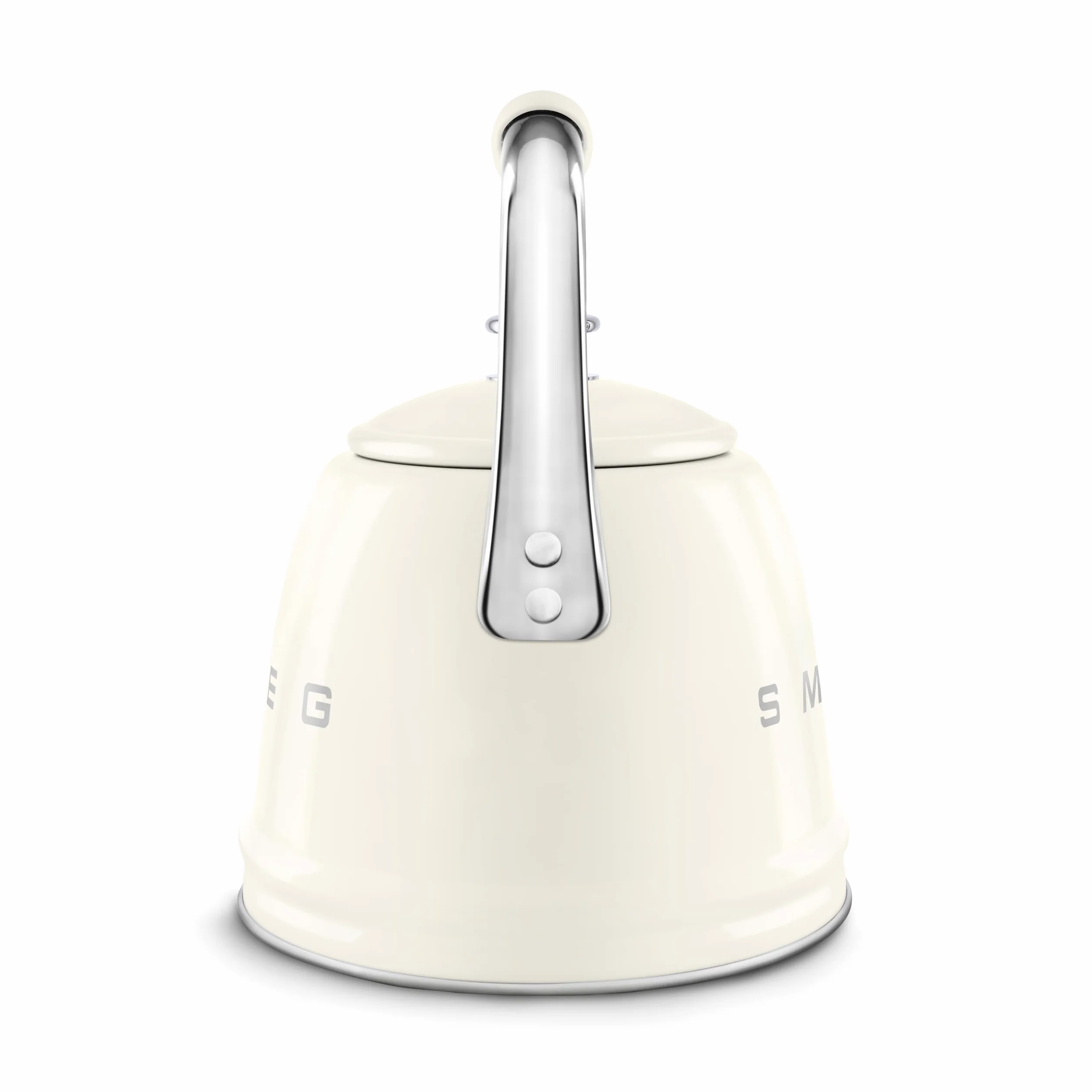 Smeg, Bouilloire SIfflante WKF01CR, en Acier Inoxydable, Capacité 2,3 L, Couvercle Amovible et Bec Doseur, Compatible avec Induction, Crème